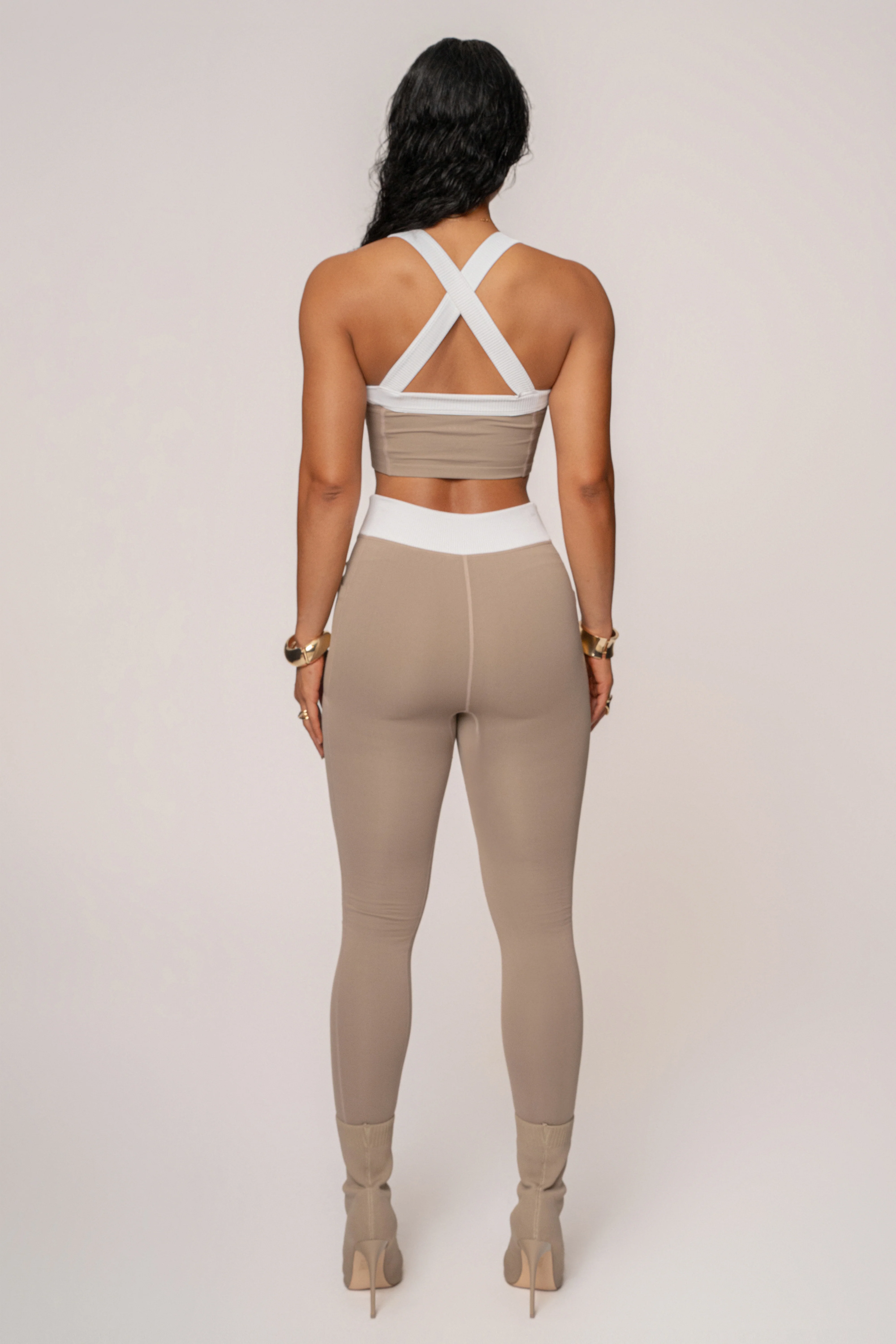 Beige/White Inspire Movement Leggings - Image 9