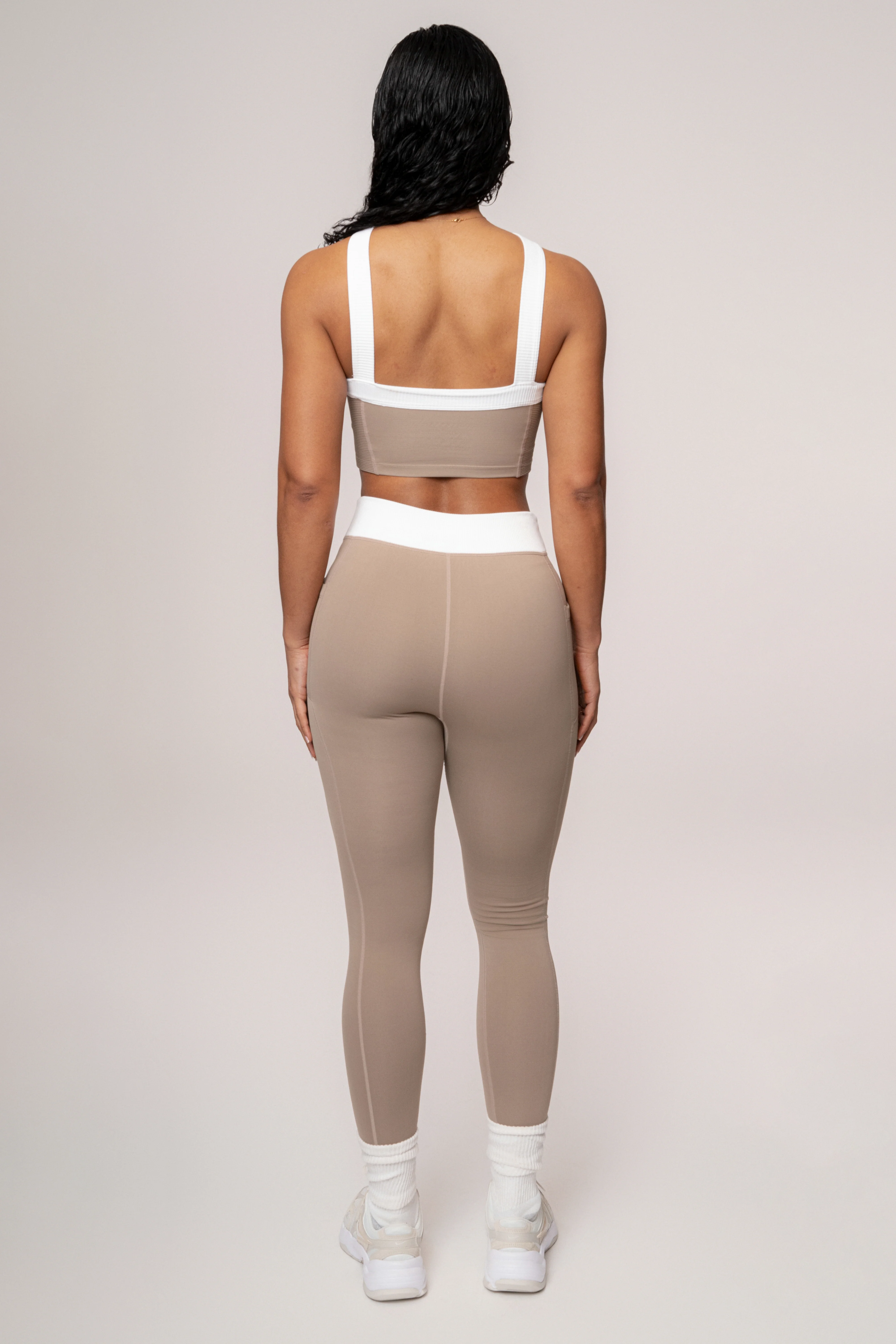 Beige/White Ultimate Ribbed Halter Top - Image 14
