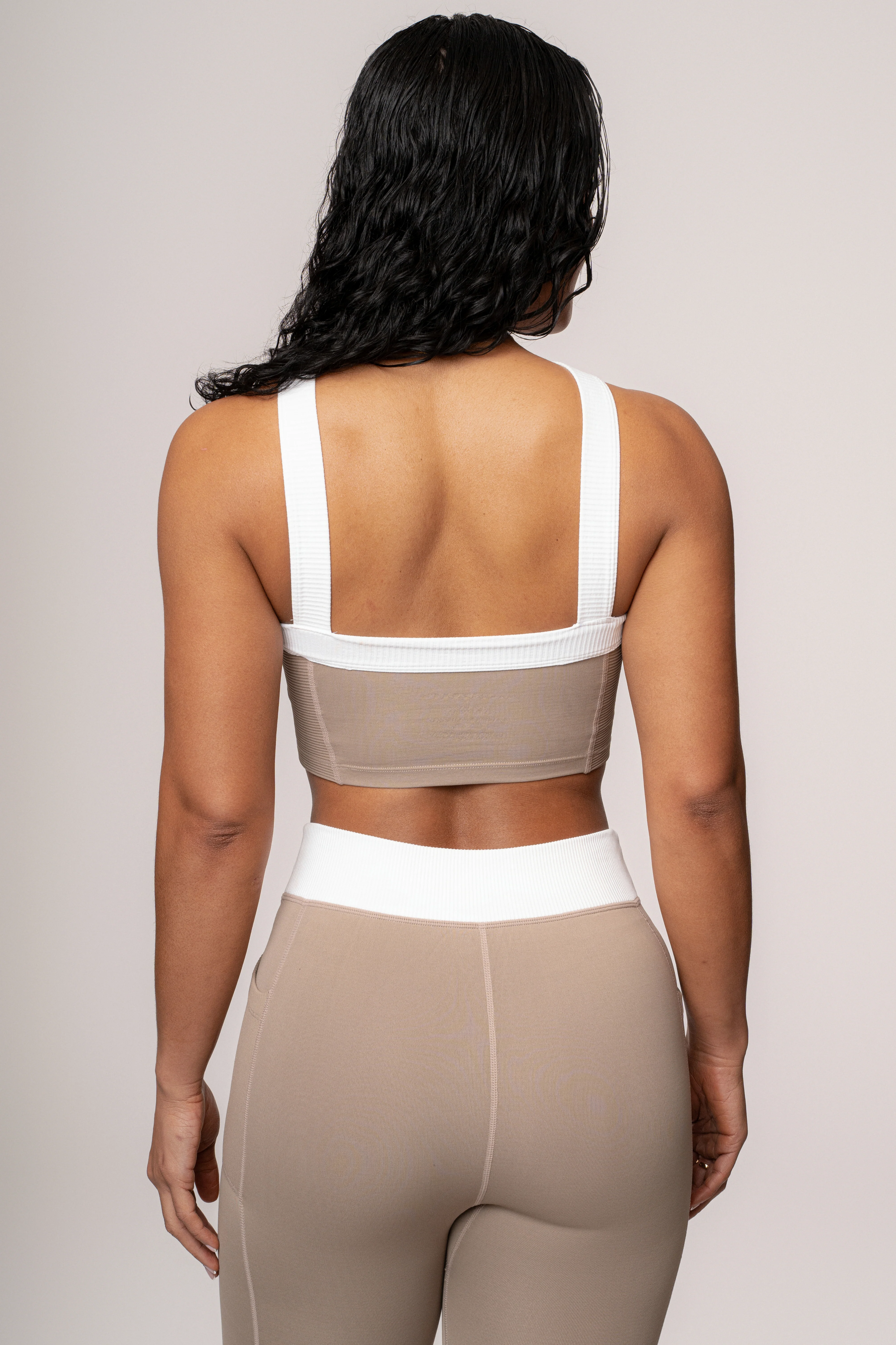 Beige/White Ultimate Ribbed Halter Top - Image 15