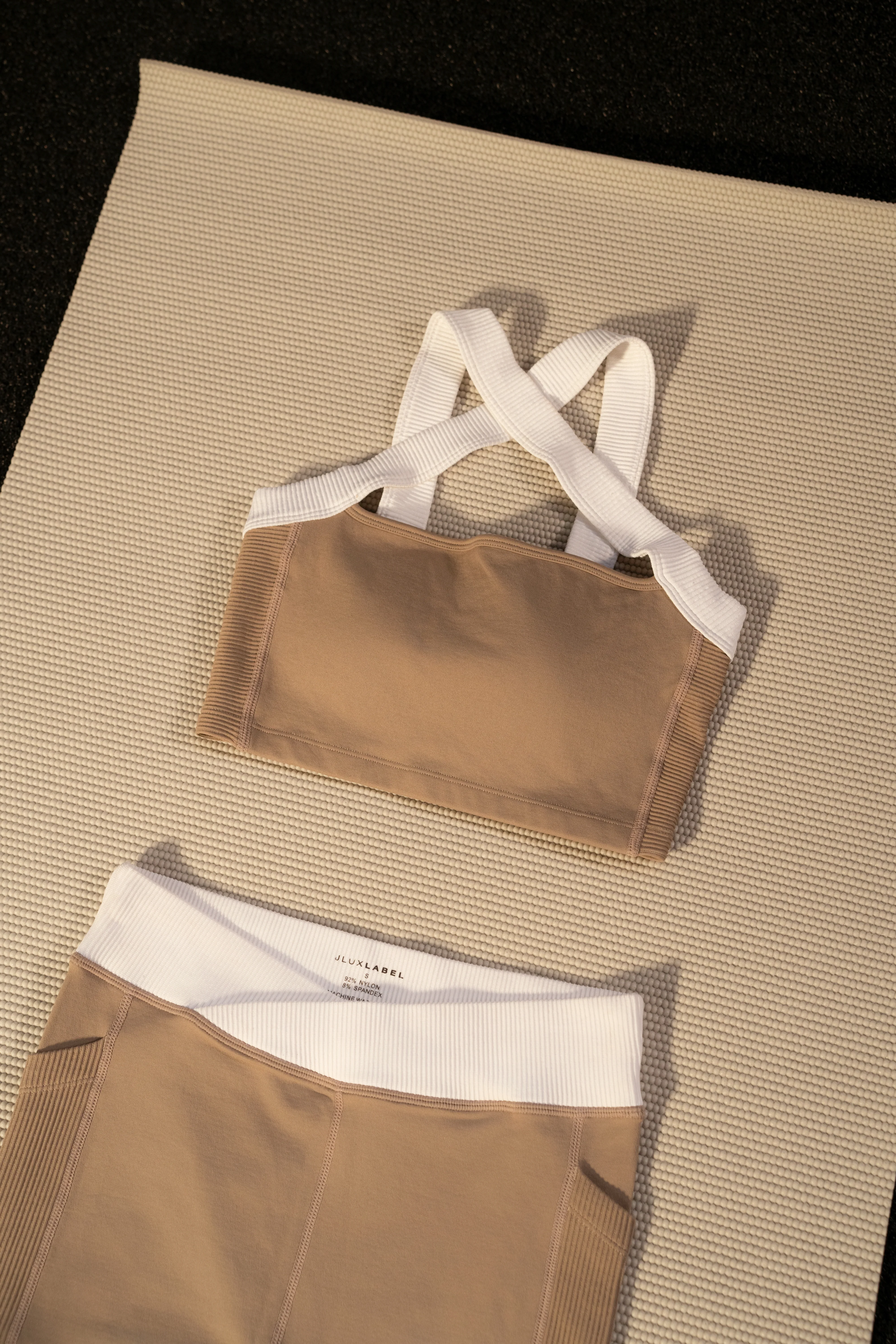 Beige/White Ultimate Ribbed Halter Top - Image 5