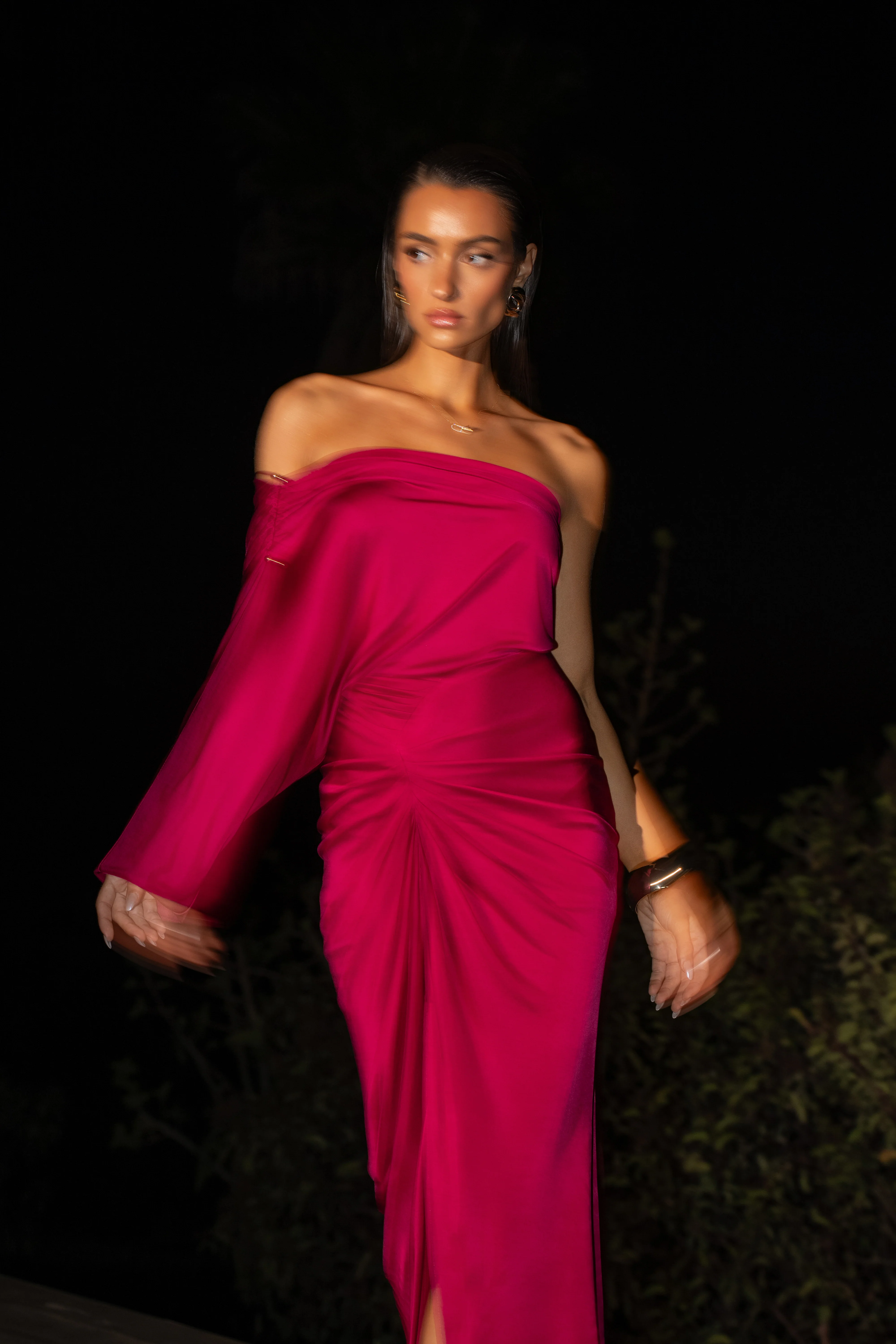 Berry Mira Drape Maxi Skirt - Image 6