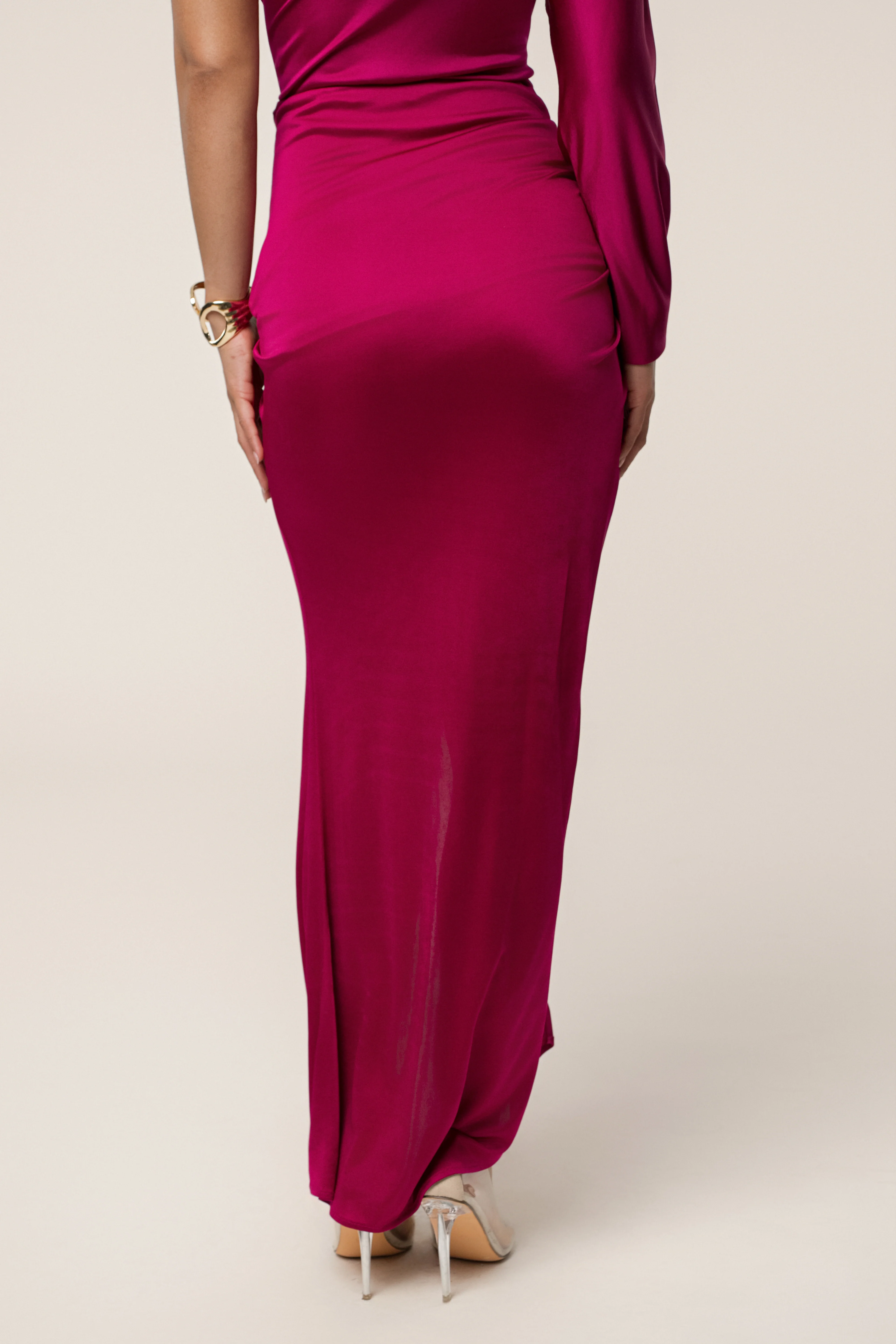 Berry Mira Drape Maxi Skirt - Image 9