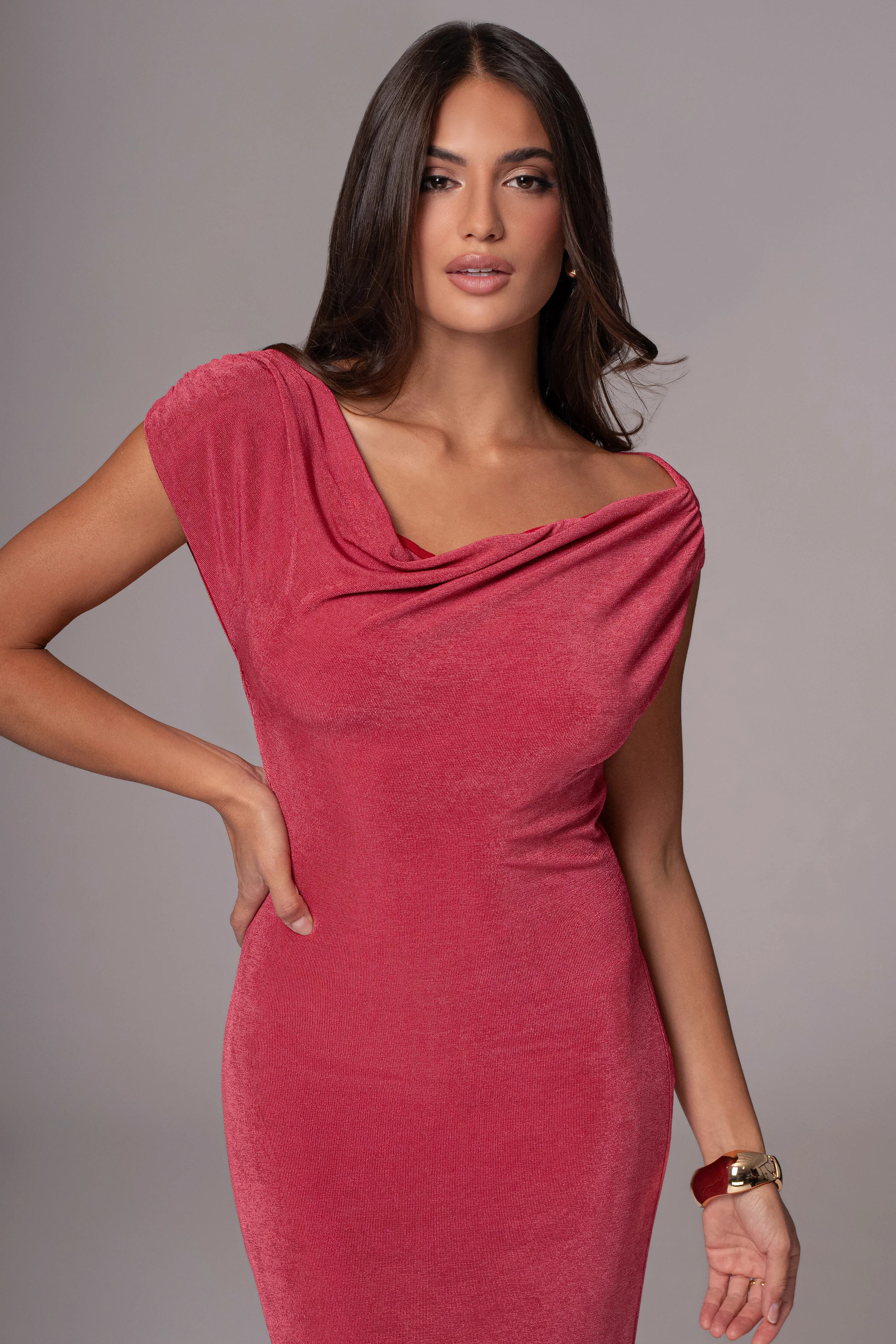 Berry/Red Classic Elegance Reversible Maxi Dress - Image 6