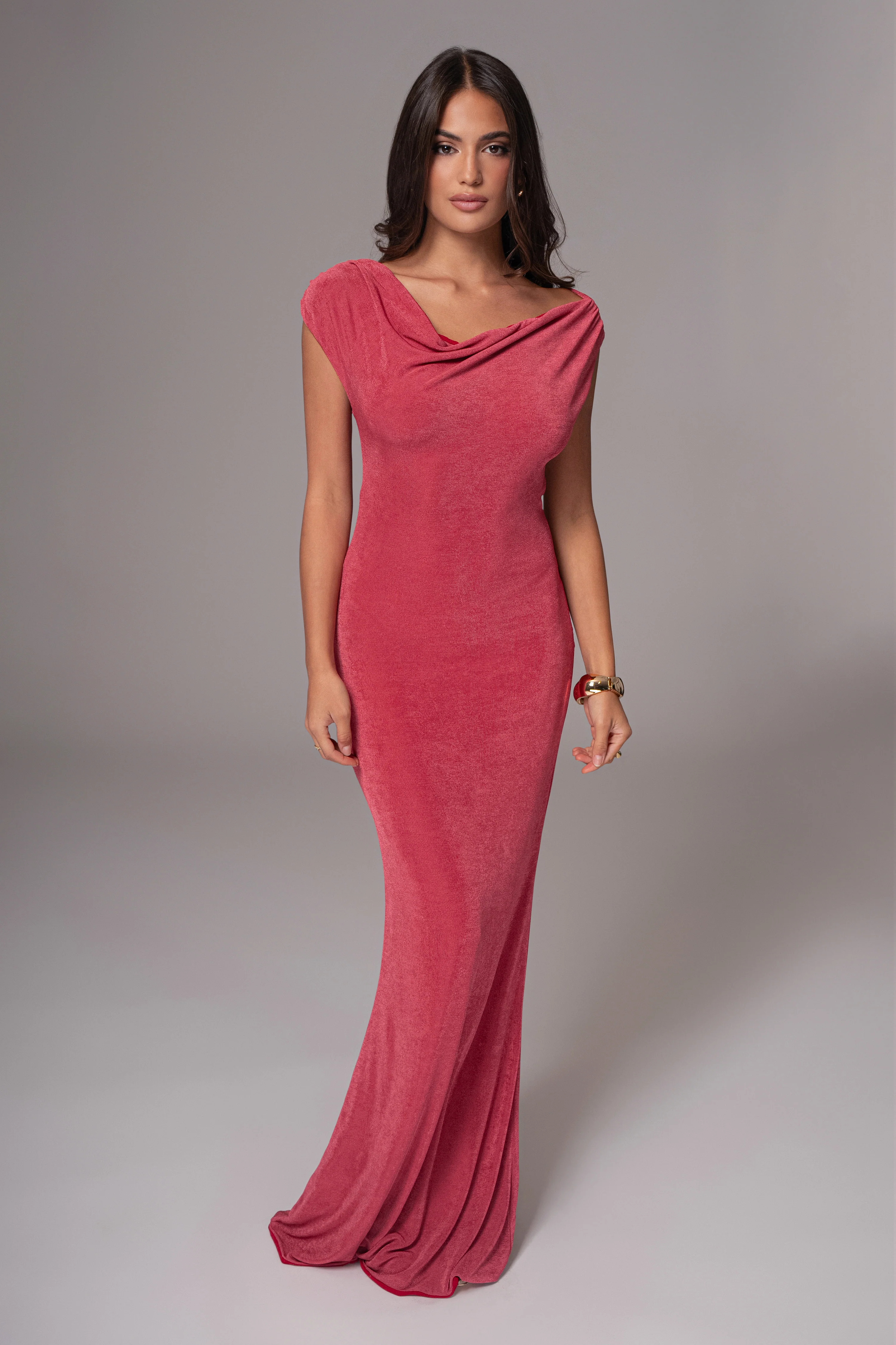 Berry/Red Classic Elegance Reversible Maxi Dress - Image 7
