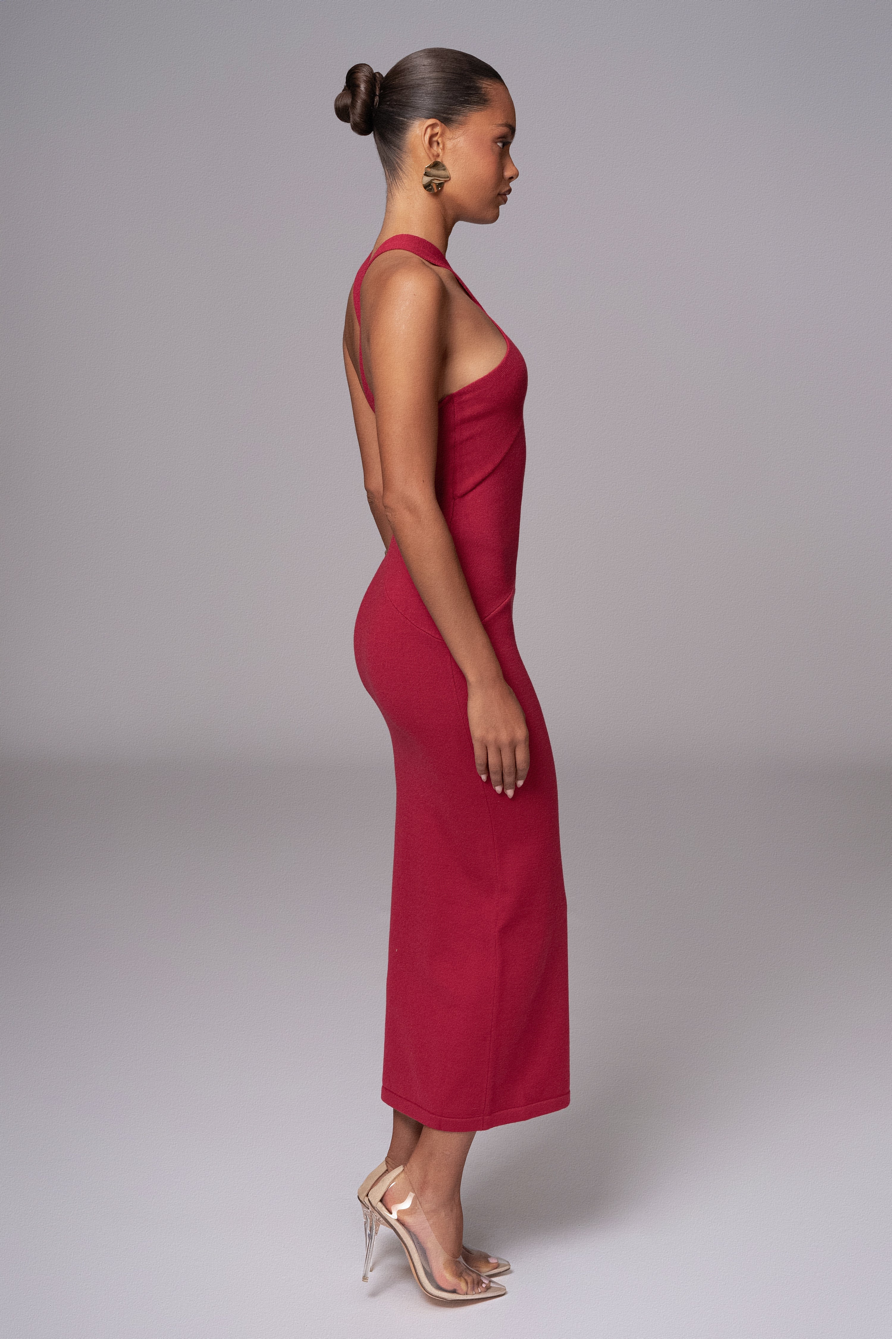 Berry Steph Halter Maxi Dress - Image 5