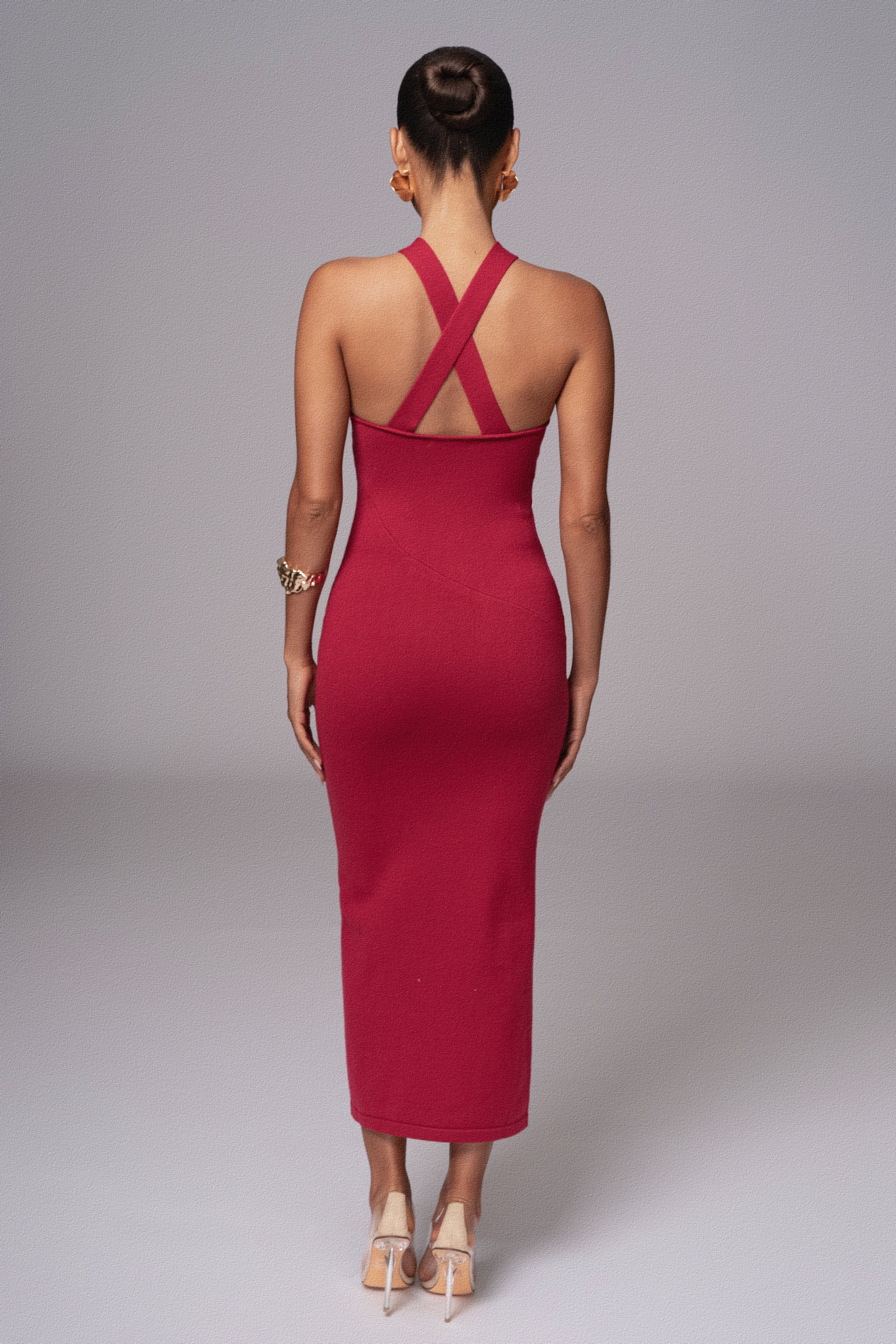 Berry Steph Halter Maxi Dress - Image 6