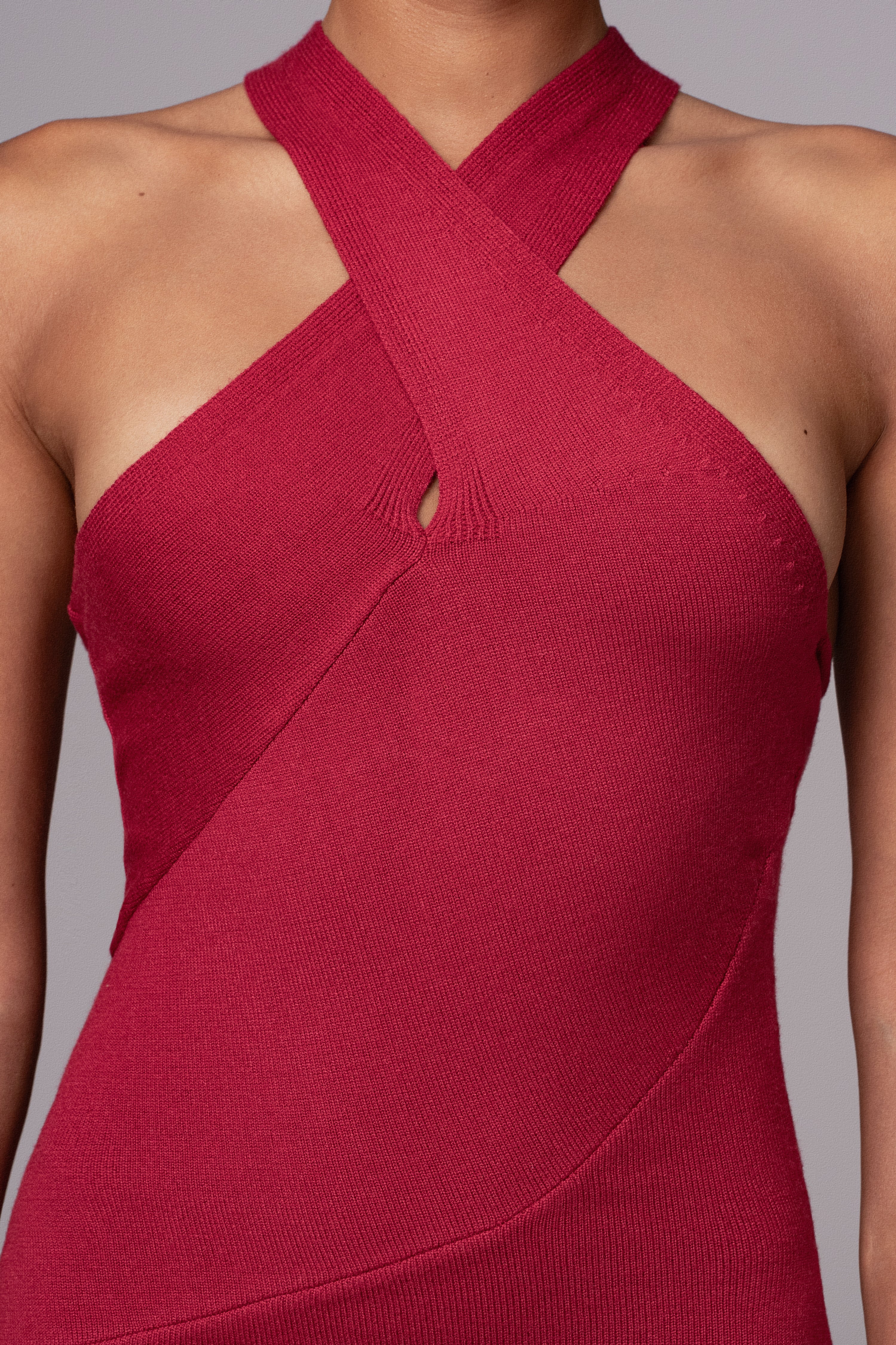 Berry Steph Halter Maxi Dress - Image 7