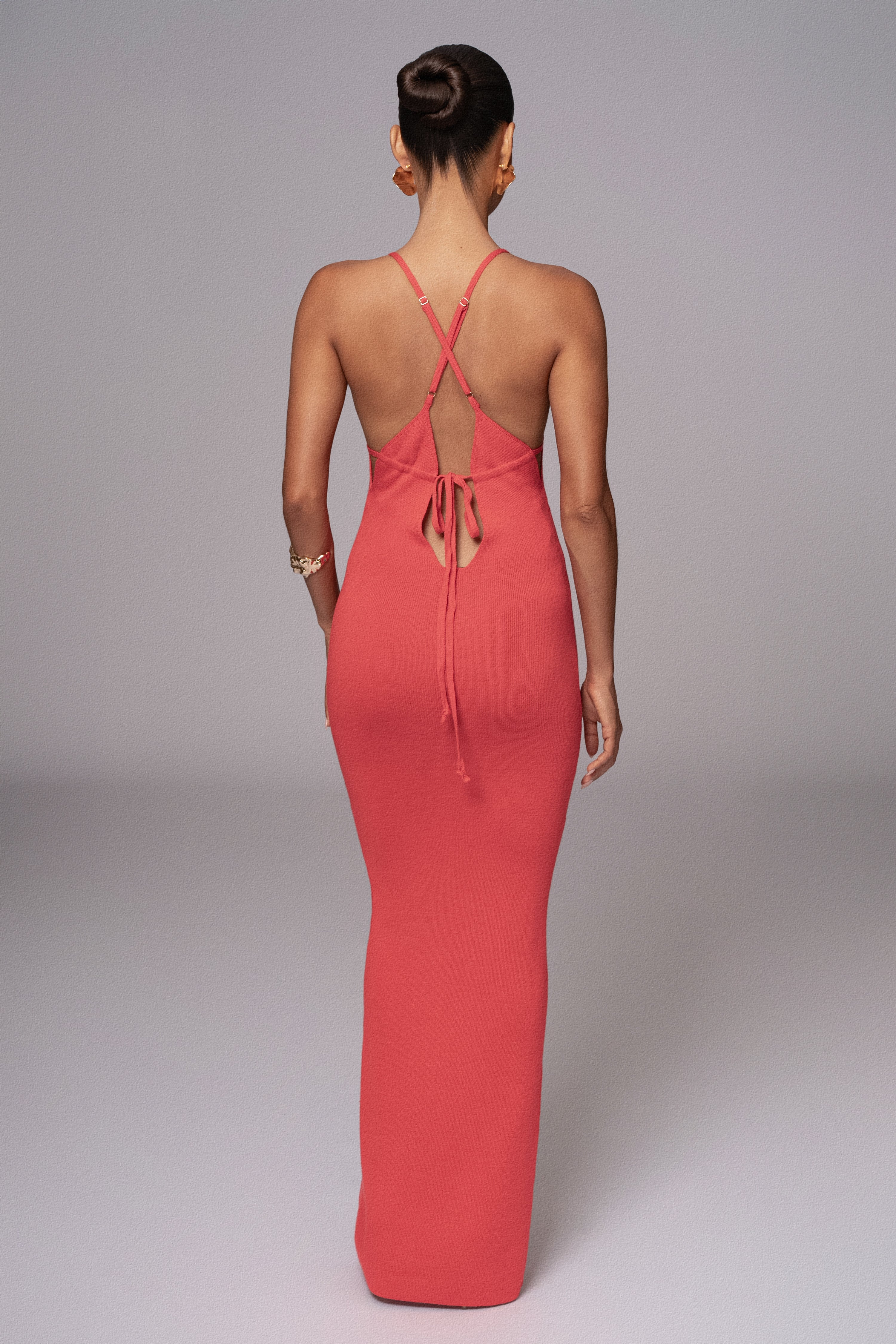 Berry Sun Rays Knit Maxi Dress - Image 3