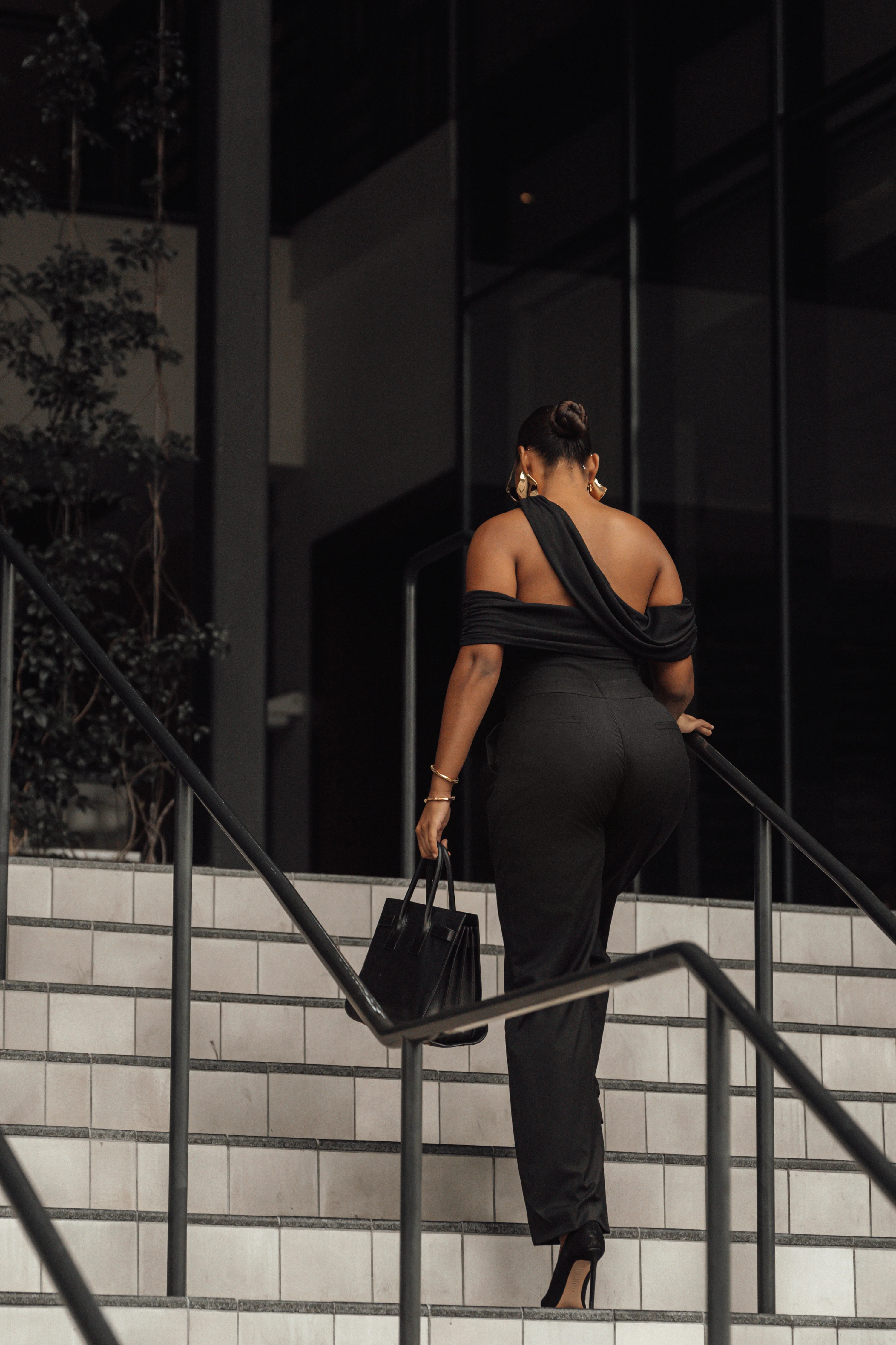 Black Above All Drape Bodysuit - Image 17