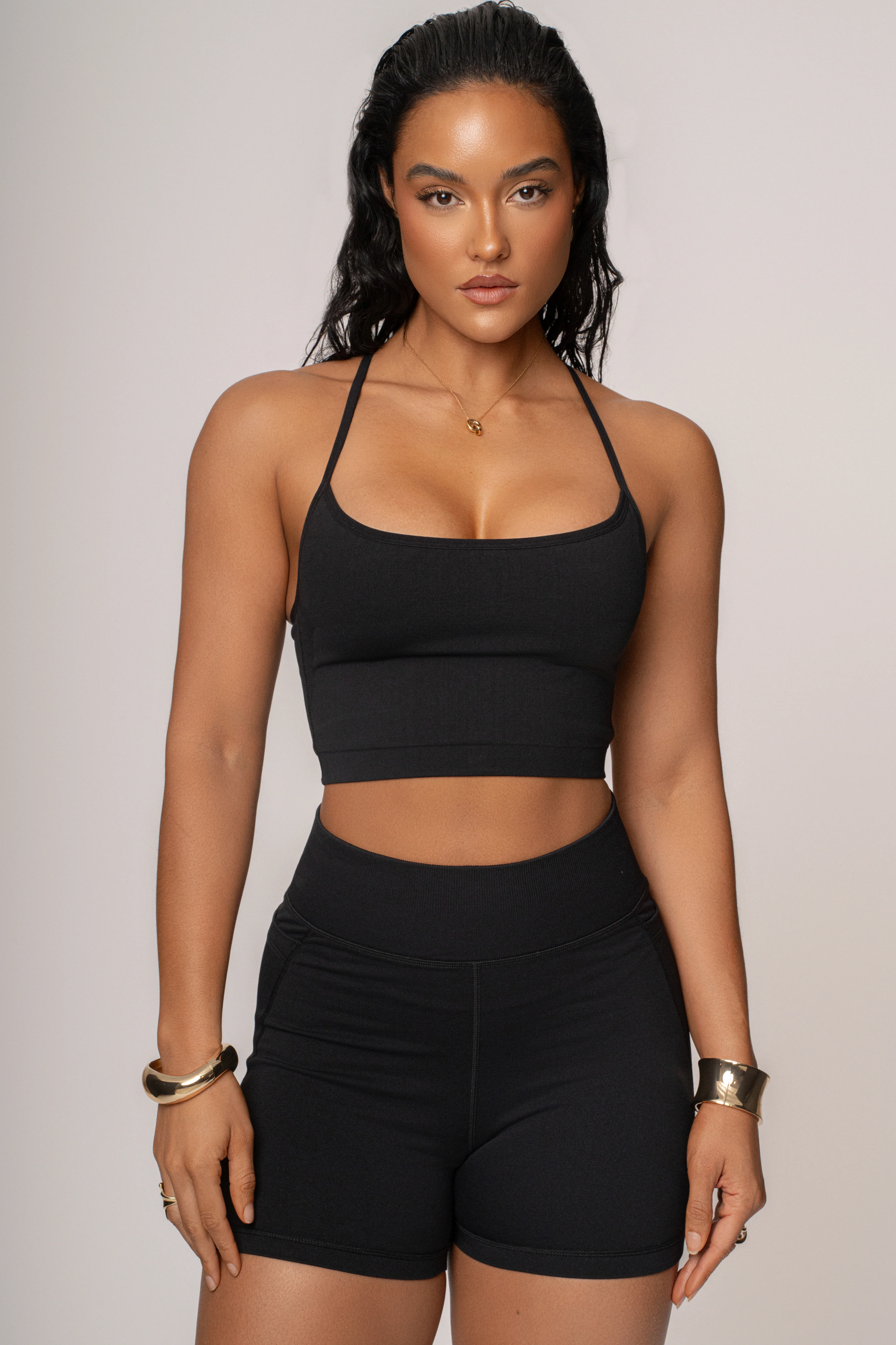 Black Active Crop Top - Image 2