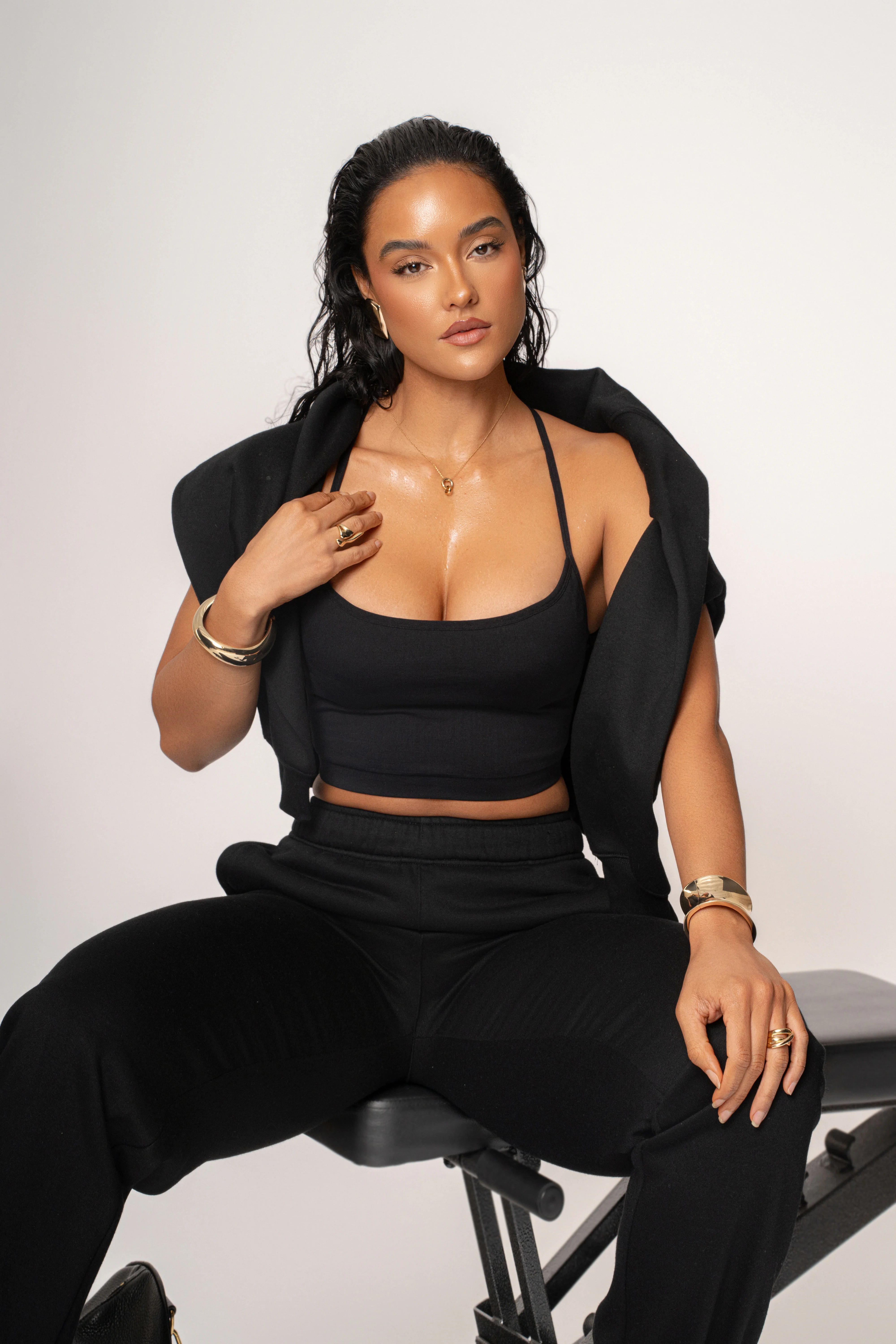 Black Active Crop Top - Image 5