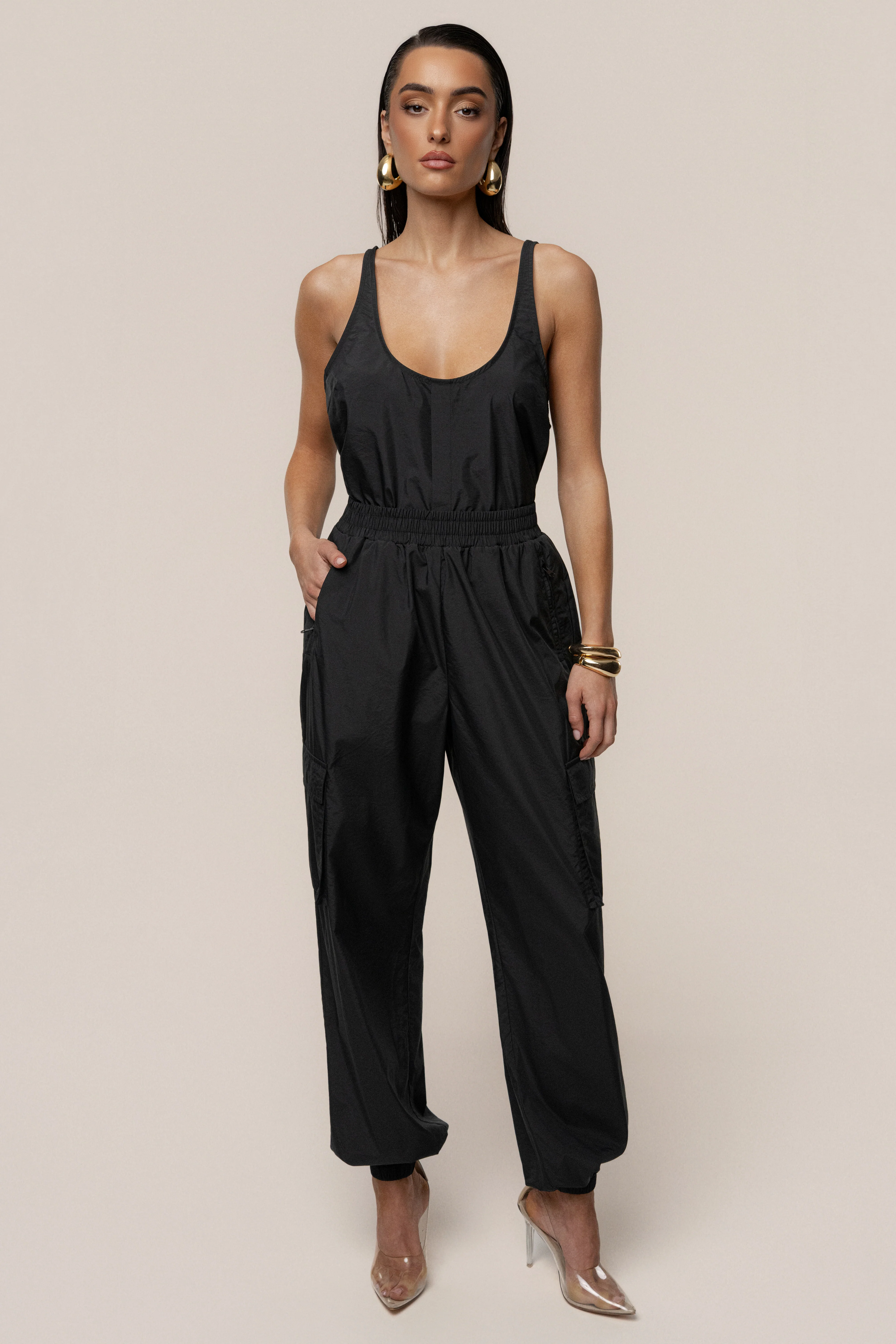 Black Active Scoop Neck Top - Image 2