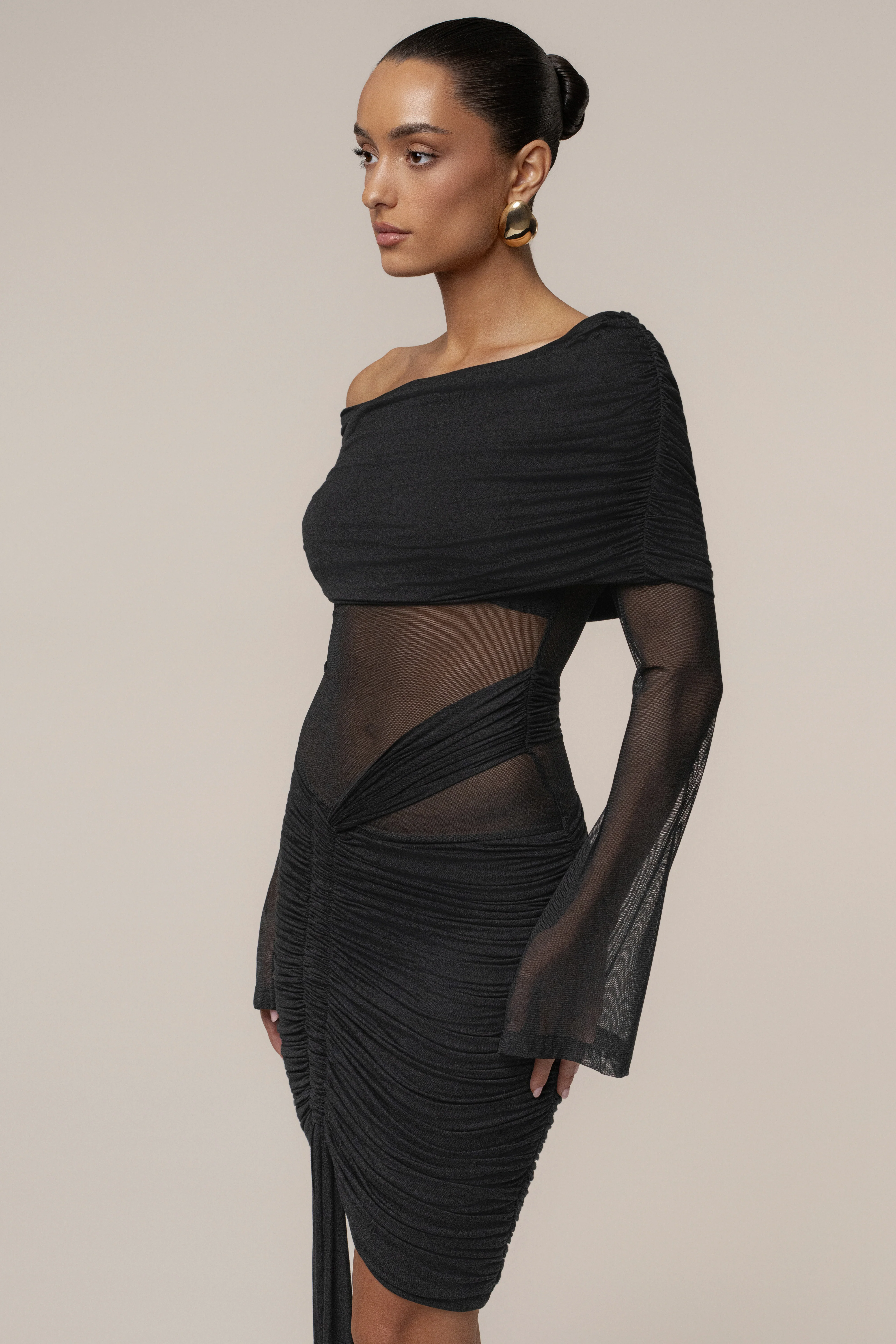 Black After Hours Drape Dress - Image 4