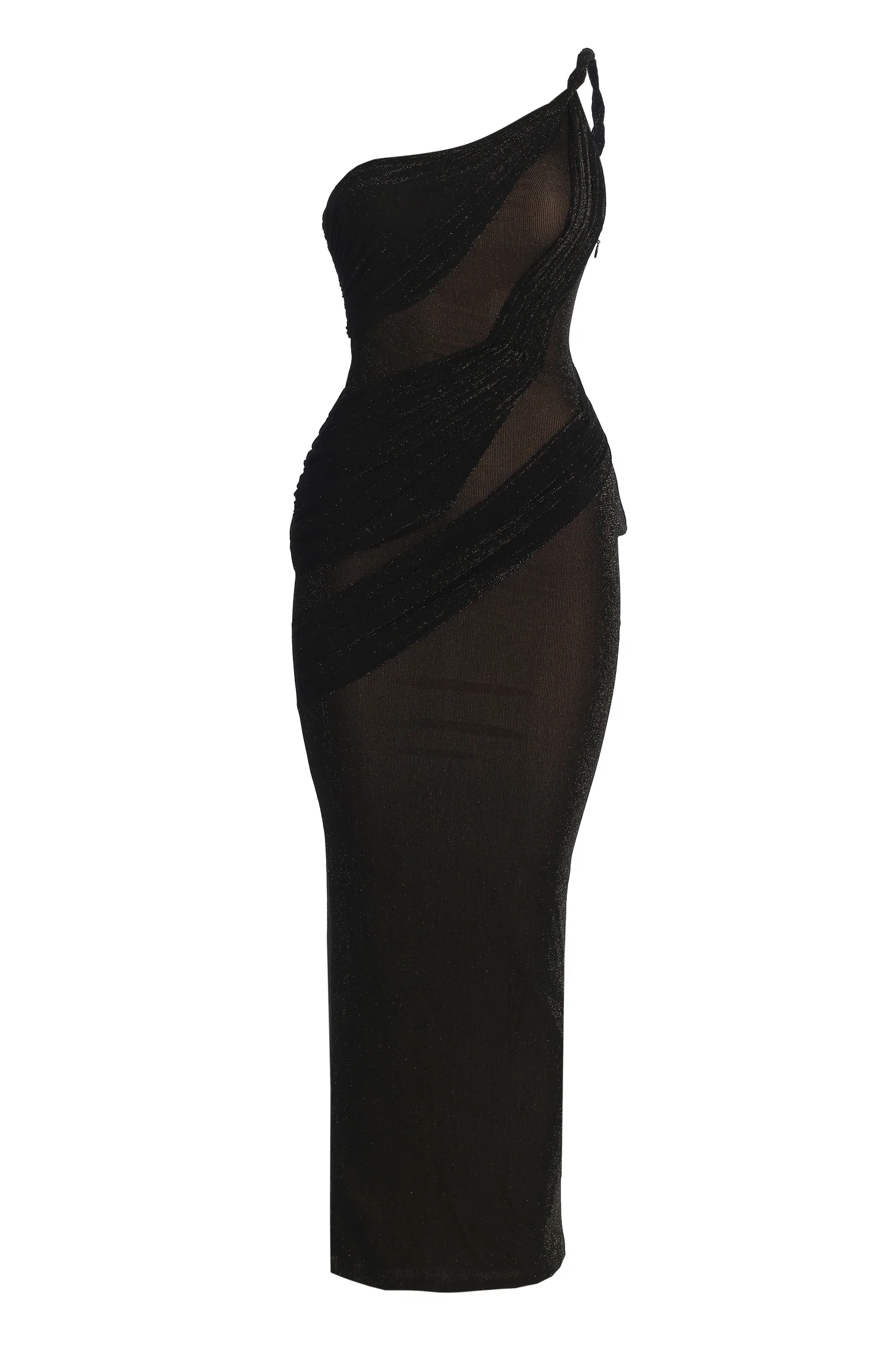 Black Alari One Shoulder Maxi Dress - Image 2