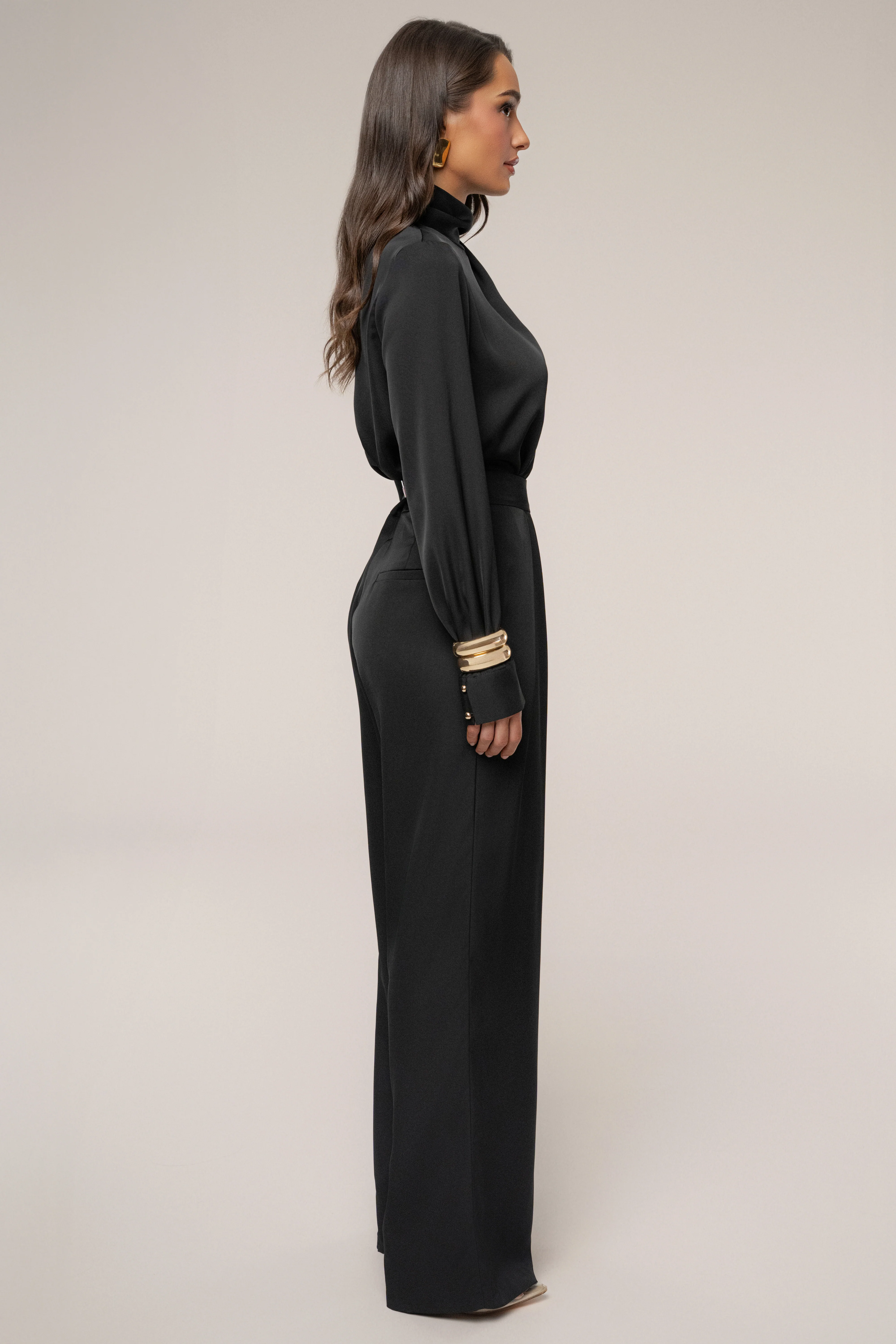 Black Alexa Satin Blouse - Image 6