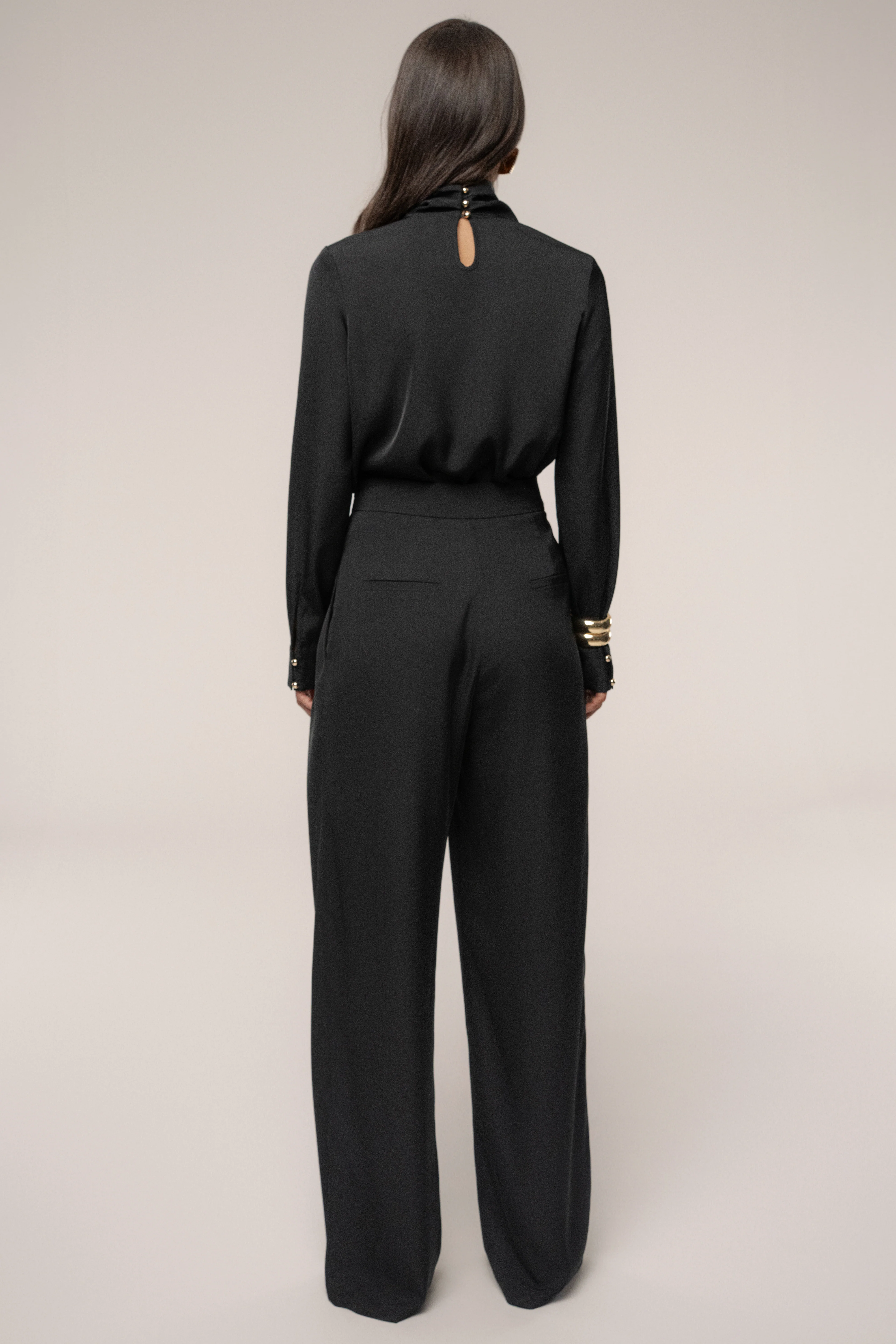 Black Alexa Satin Blouse - Image 7