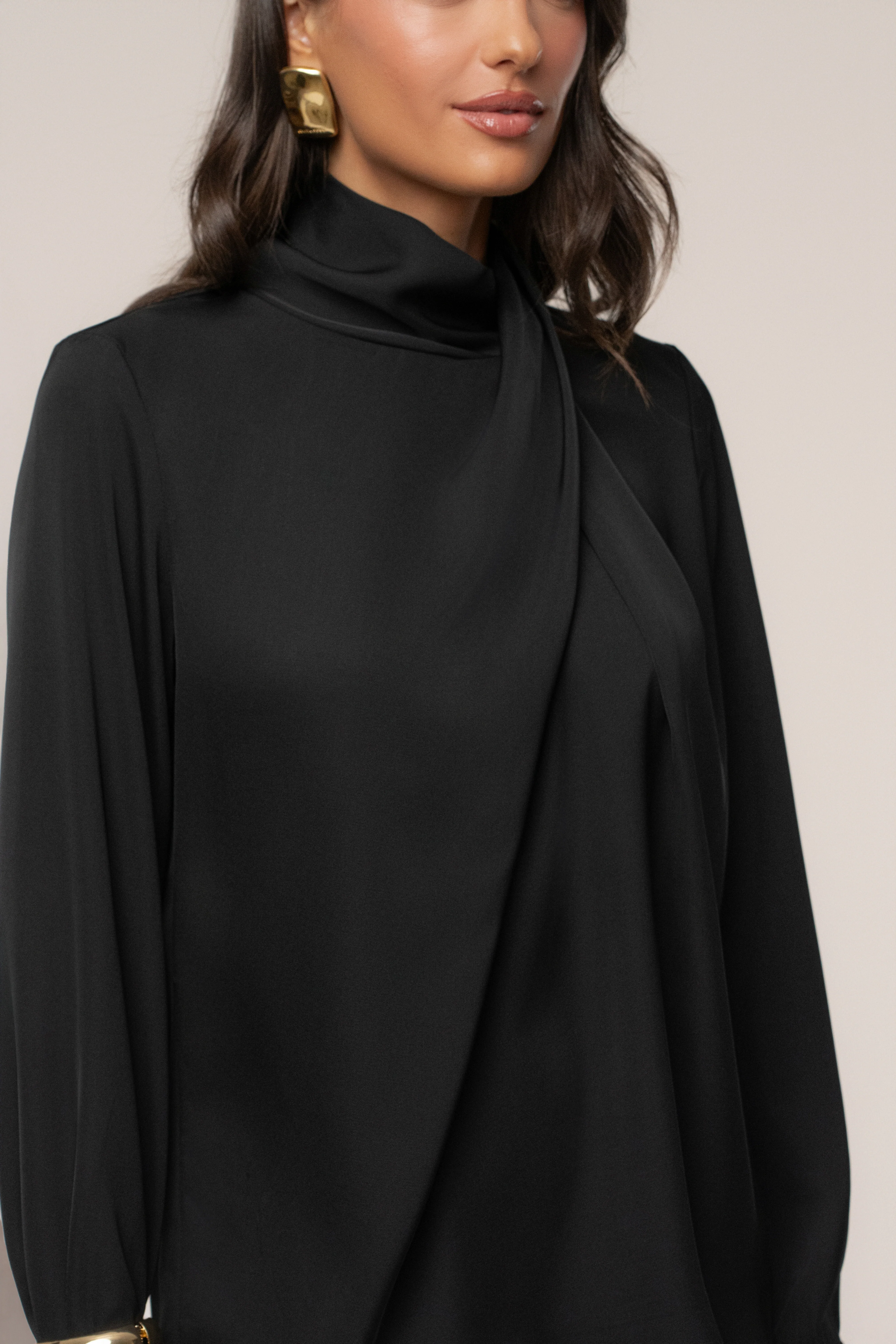 Black Alexa Satin Blouse - Image 9