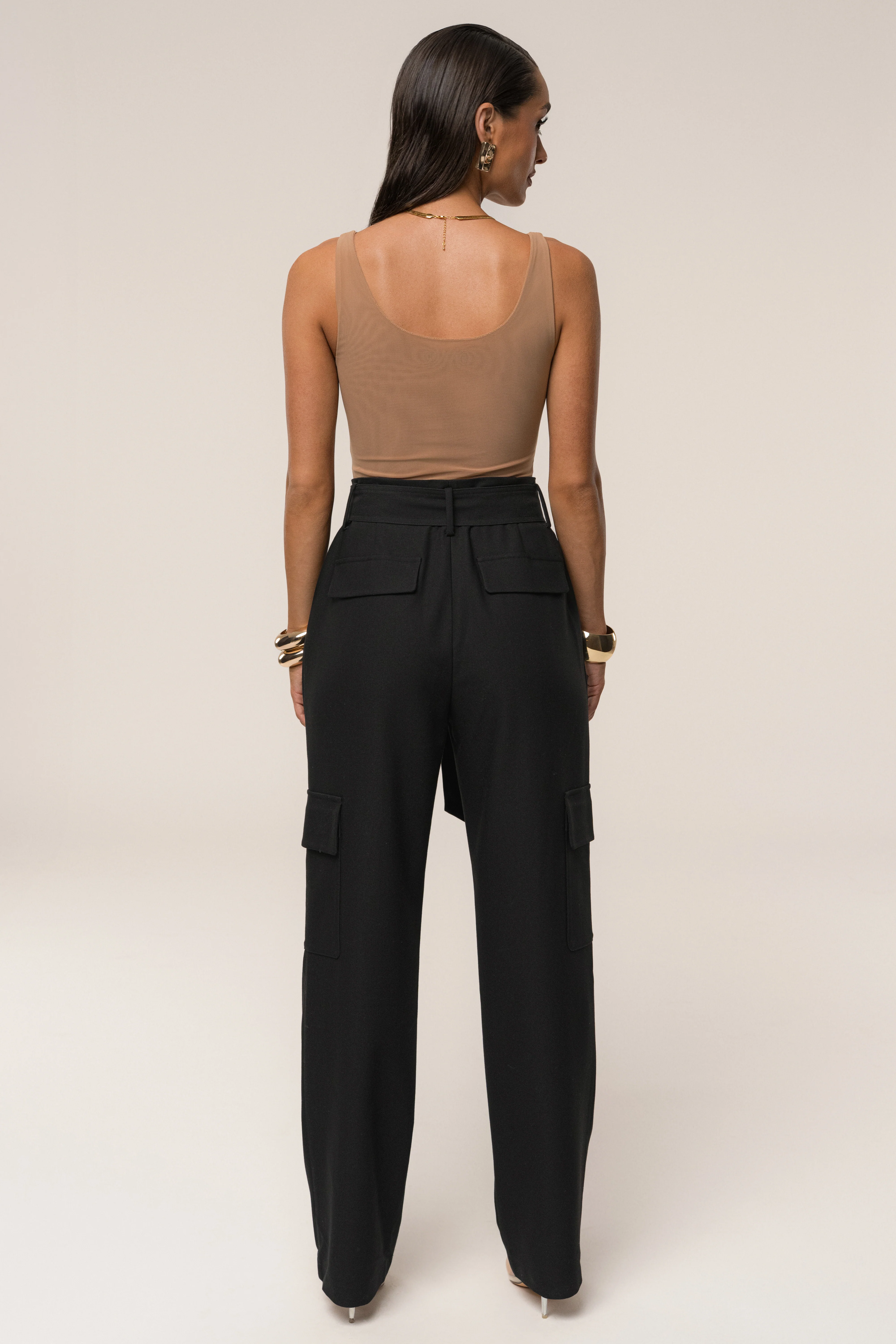 Black Alexis Belted Cargo Pants - Image 9