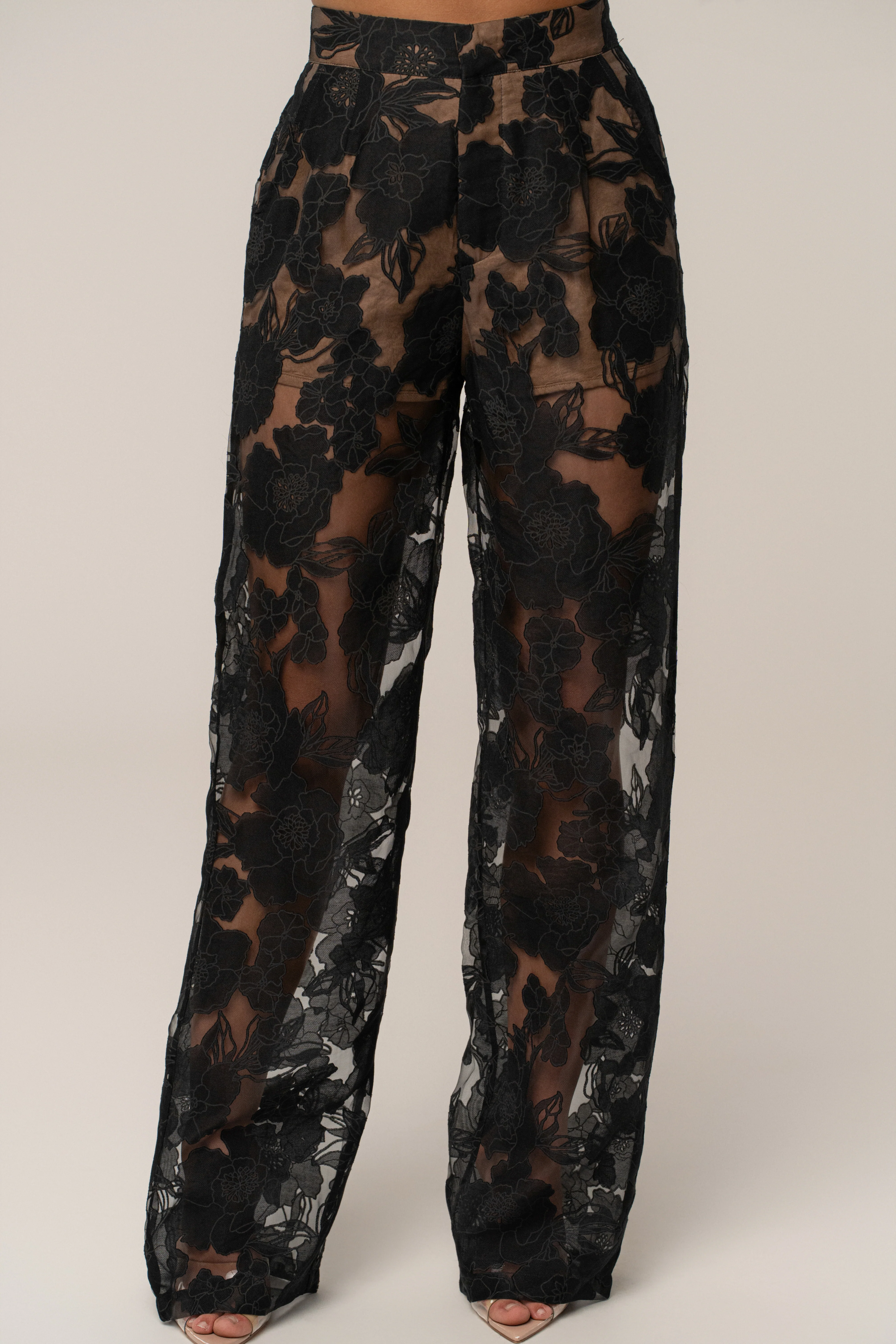 PRE-ORDER Black Organza Floral Pant - Image 4