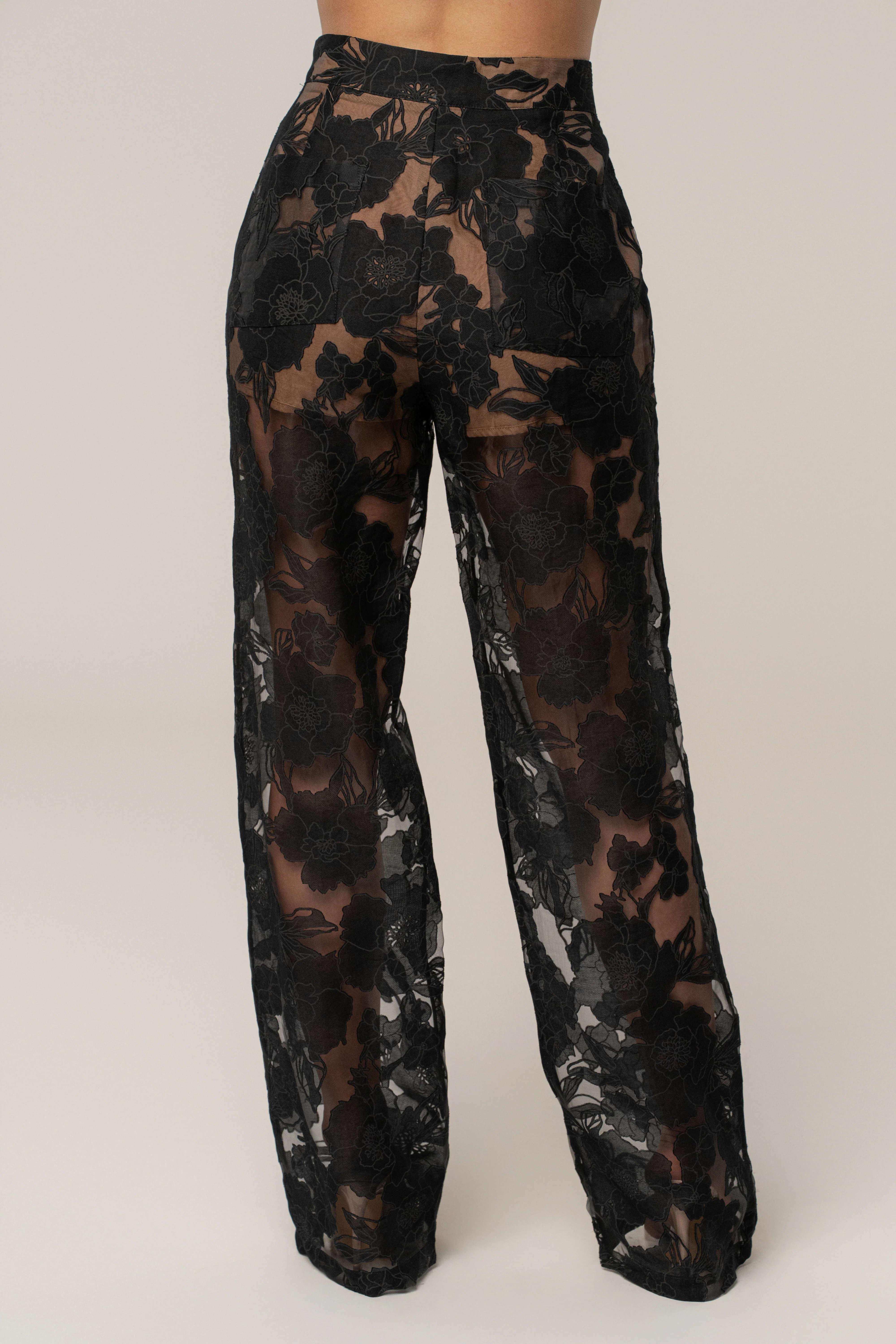 PRE-ORDER Black Organza Floral Pant - Image 9
