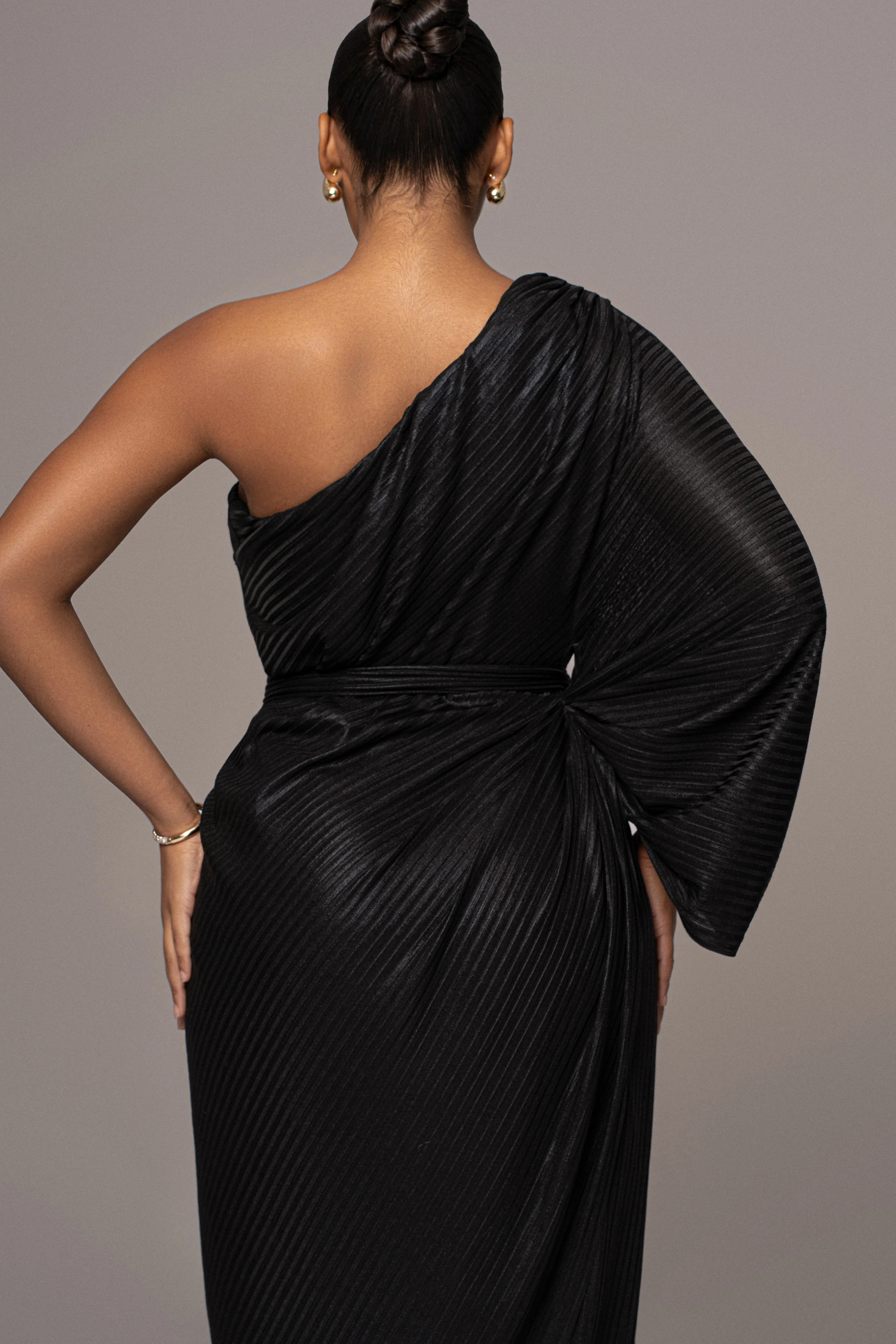 Black Amina Metallic Maxi Dress - Image 10