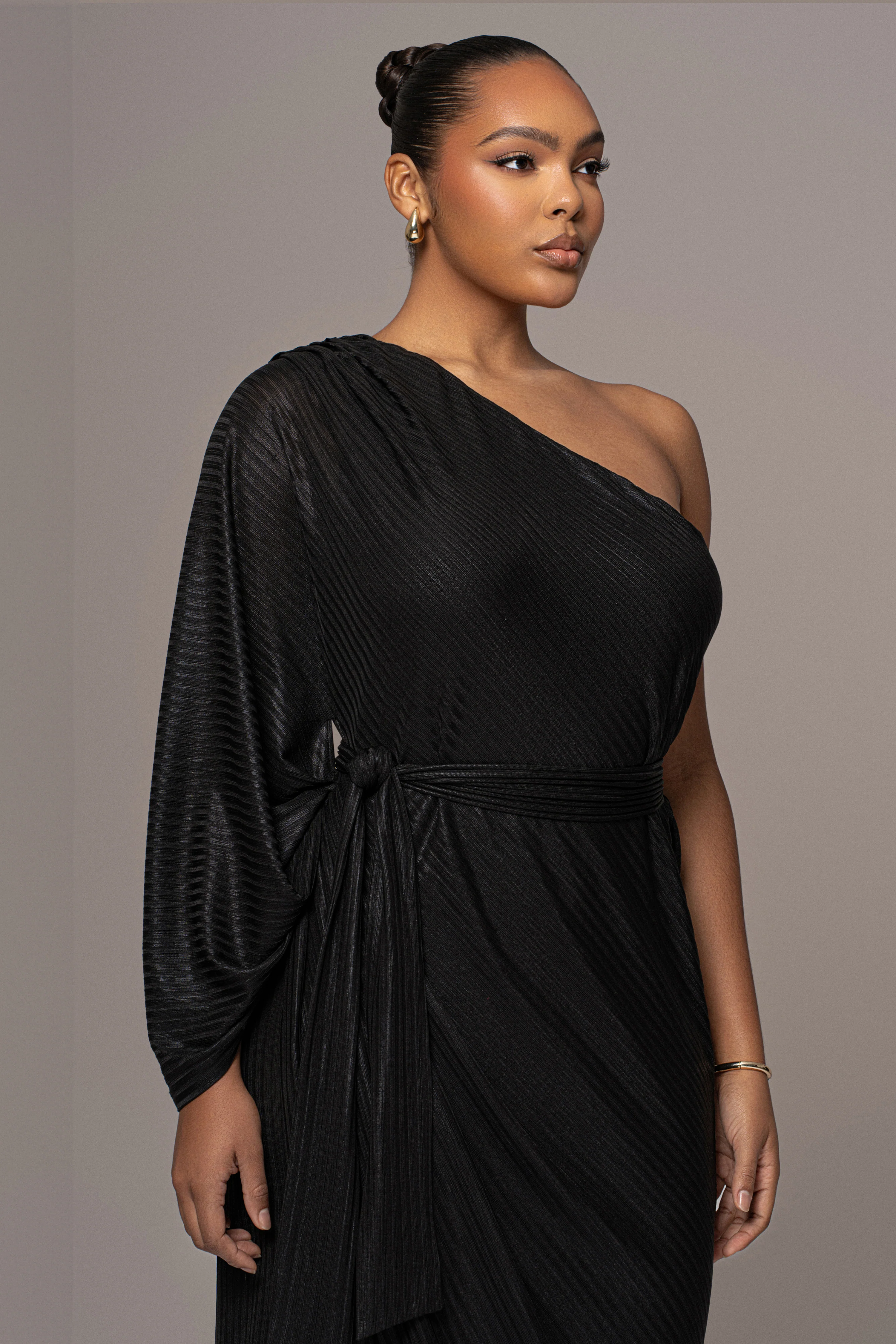 Black Amina Metallic Maxi Dress - Image 3