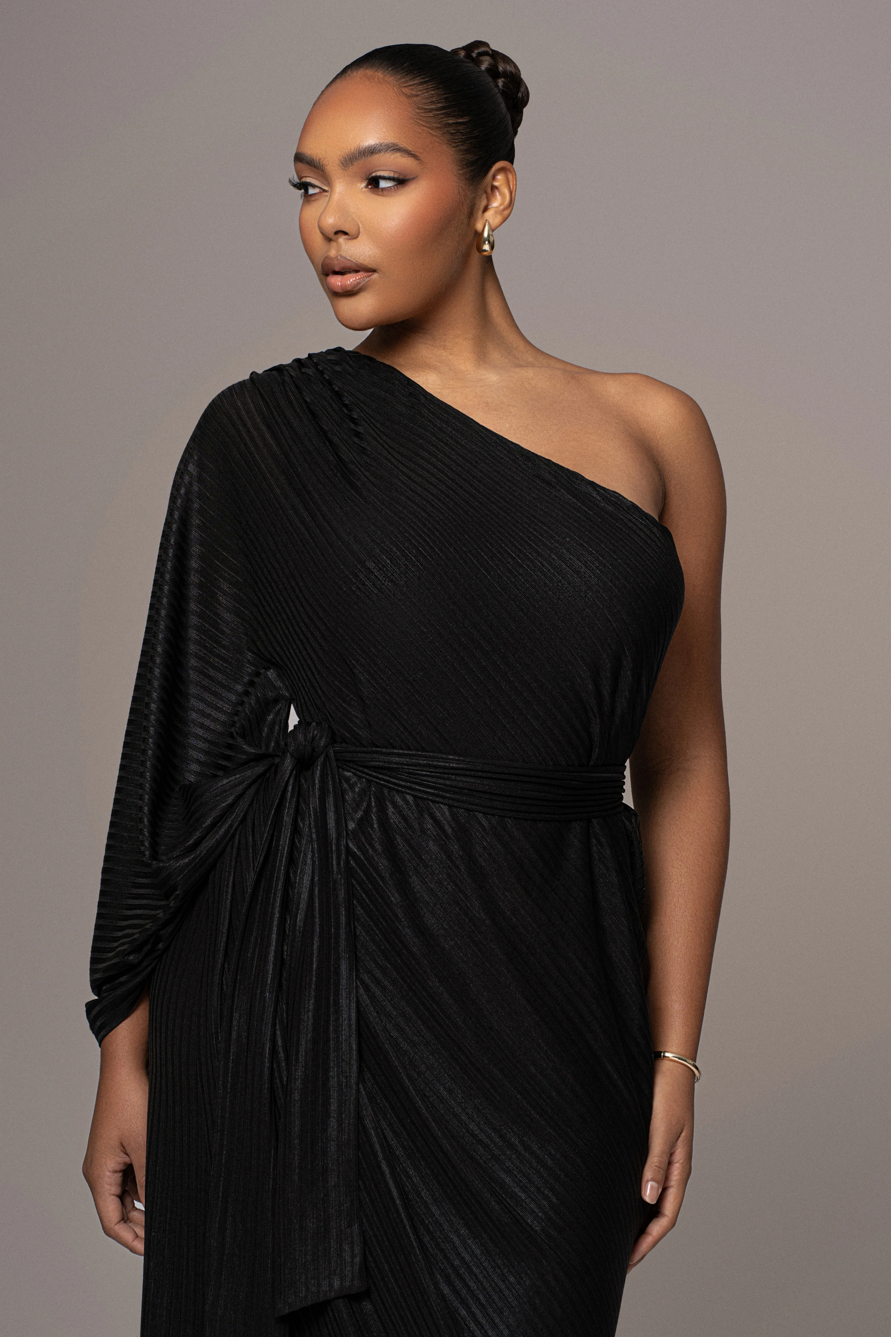 Black Amina Metallic Maxi Dress - Image 5