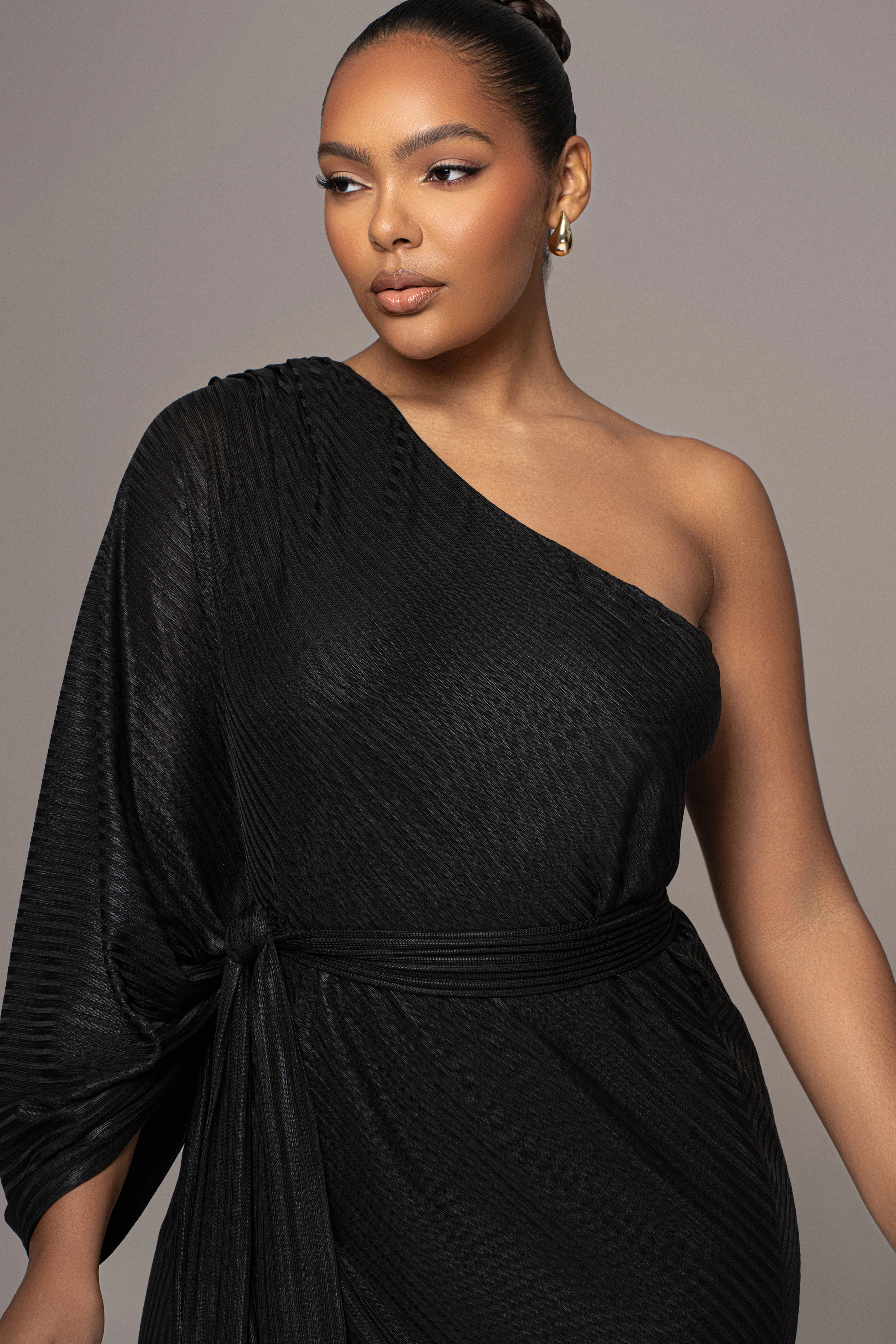 Black Amina Metallic Maxi Dress - Image 6