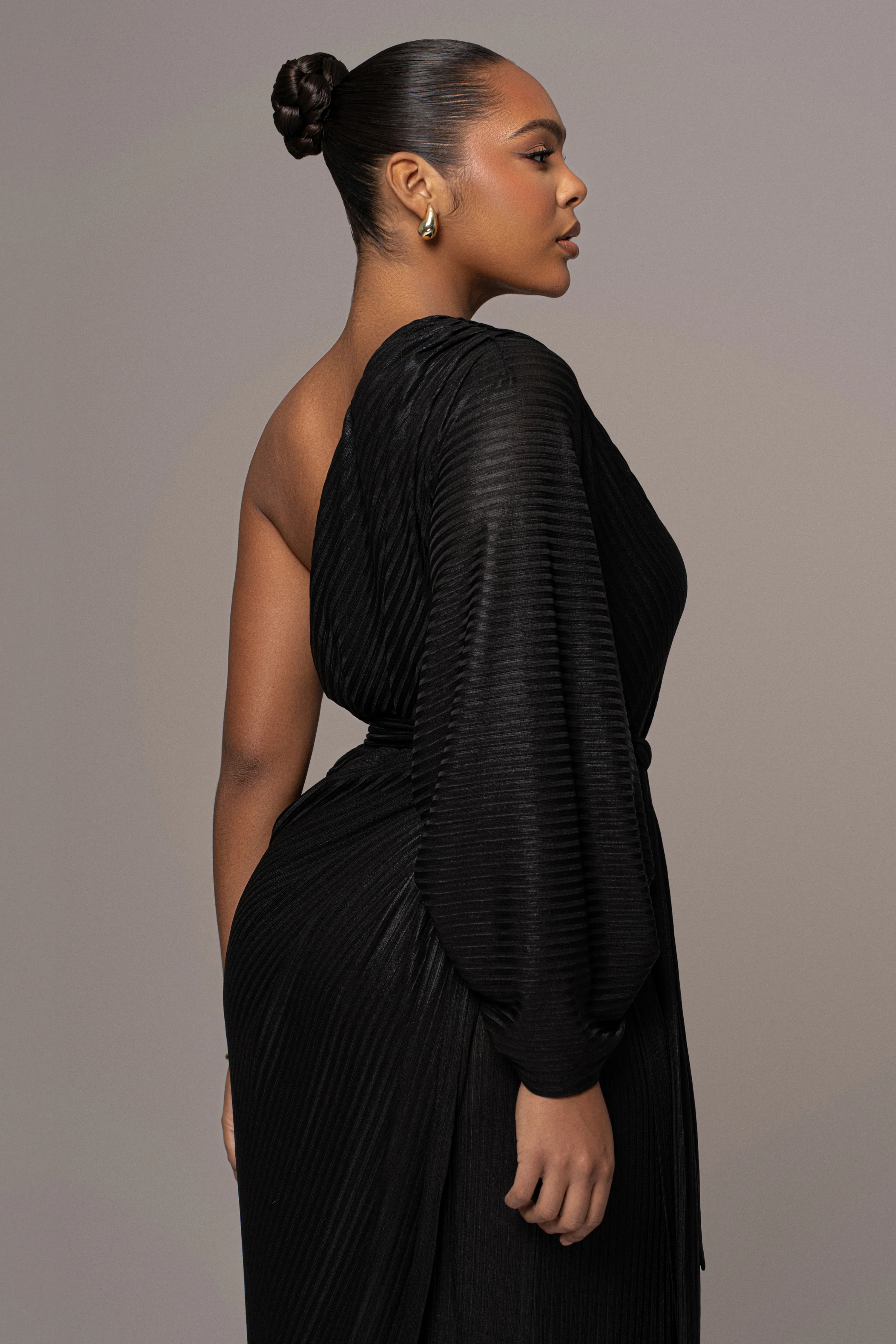 Black Amina Metallic Maxi Dress - Image 8