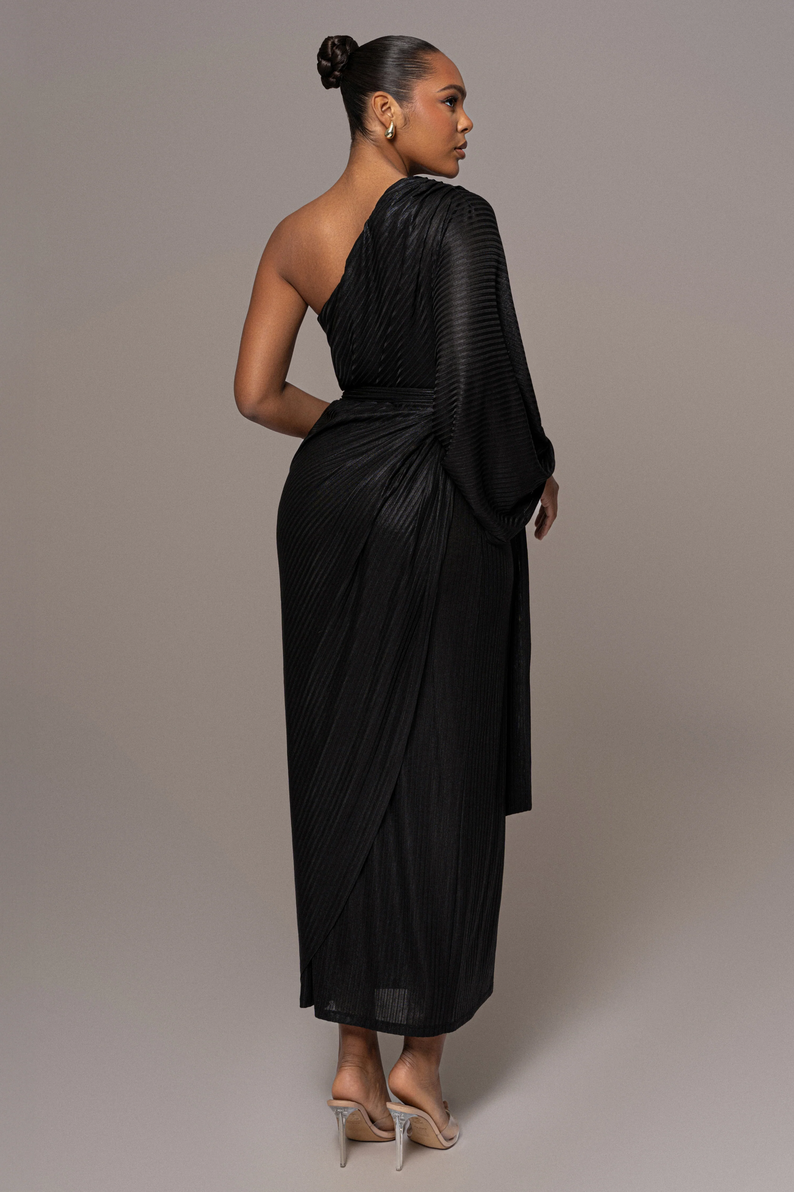 Black Amina Metallic Maxi Dress - Image 9