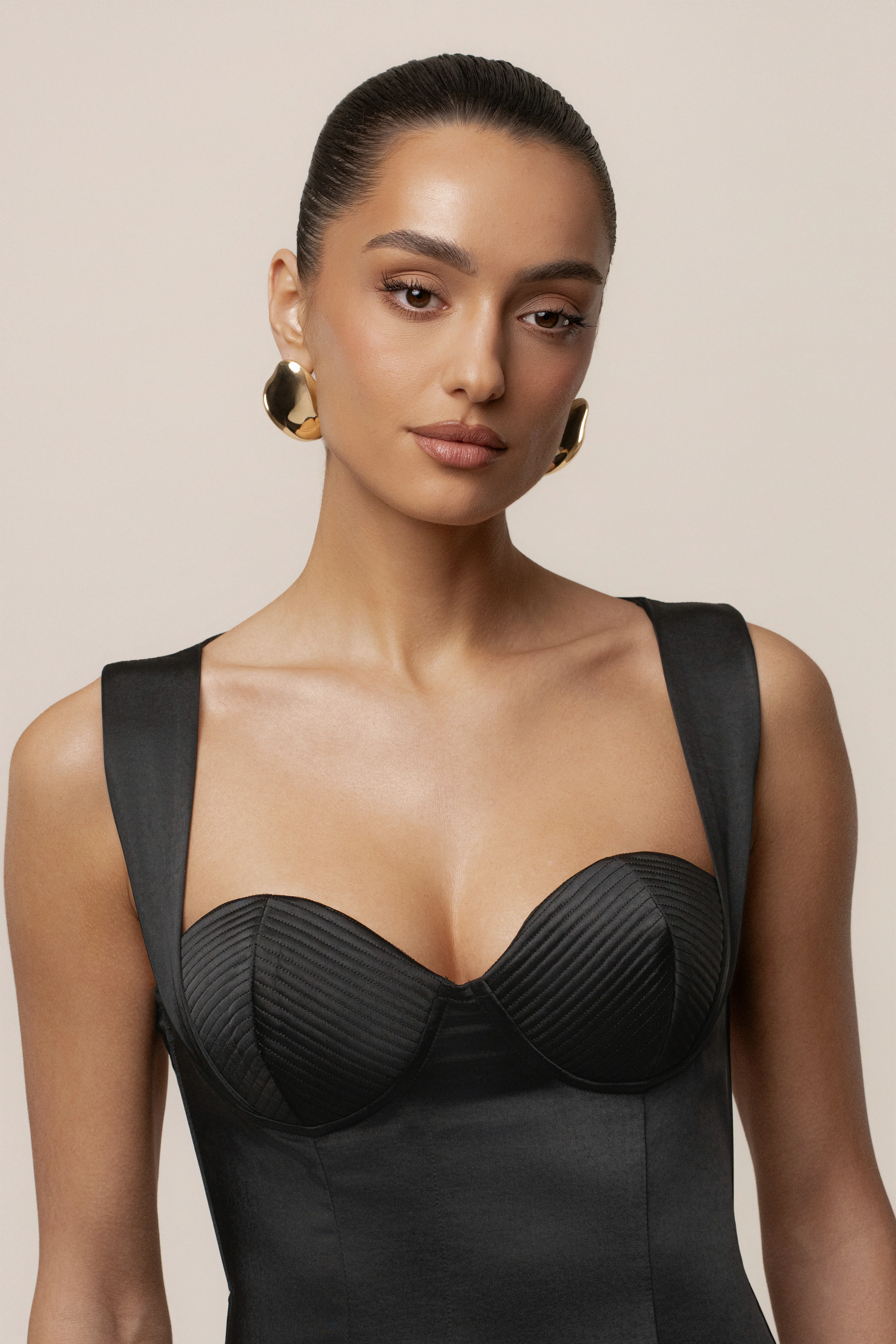 Black Amour Satin Maxi Dress - Image 6
