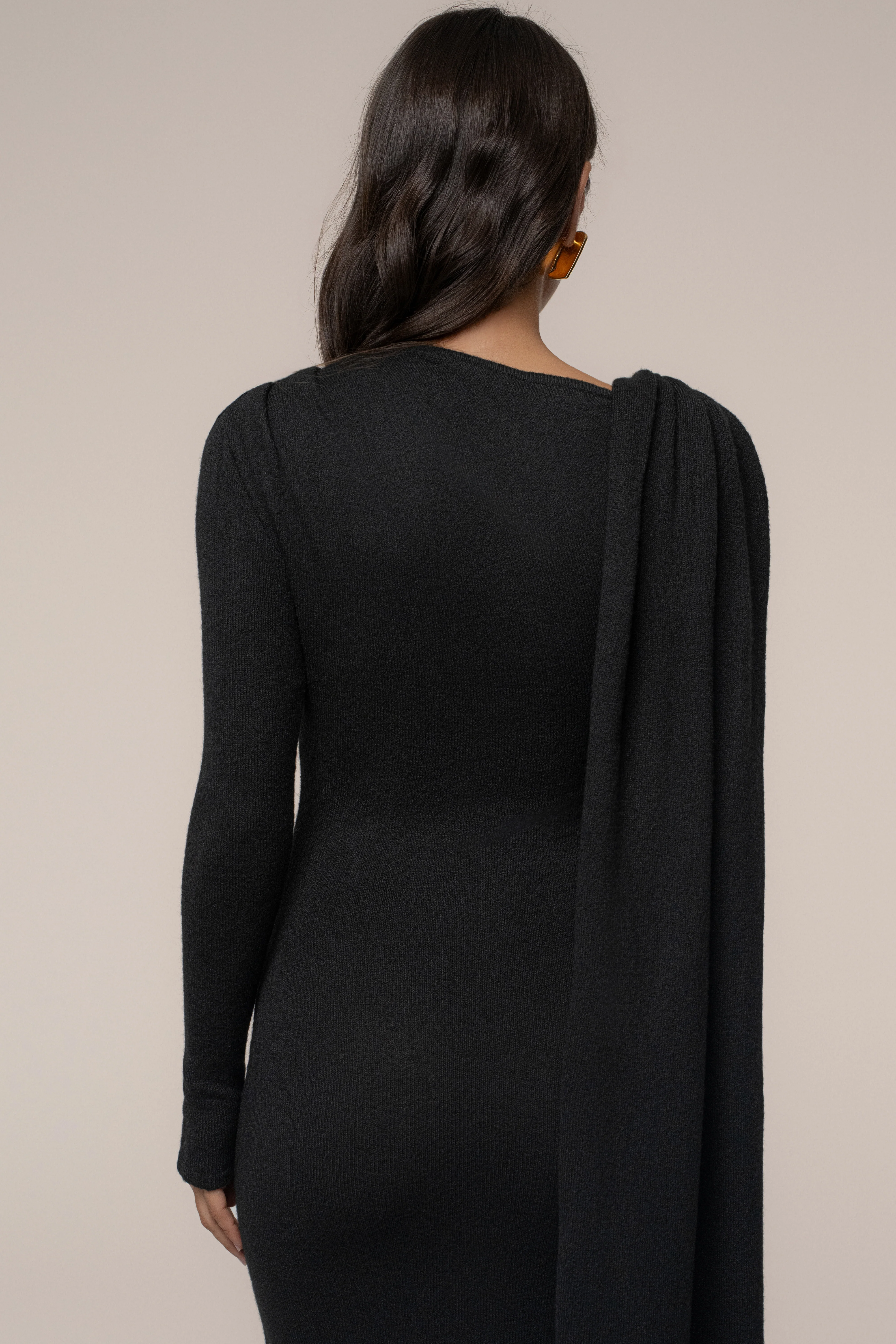 Black Aniza Drape Maxi Dress - Image 13