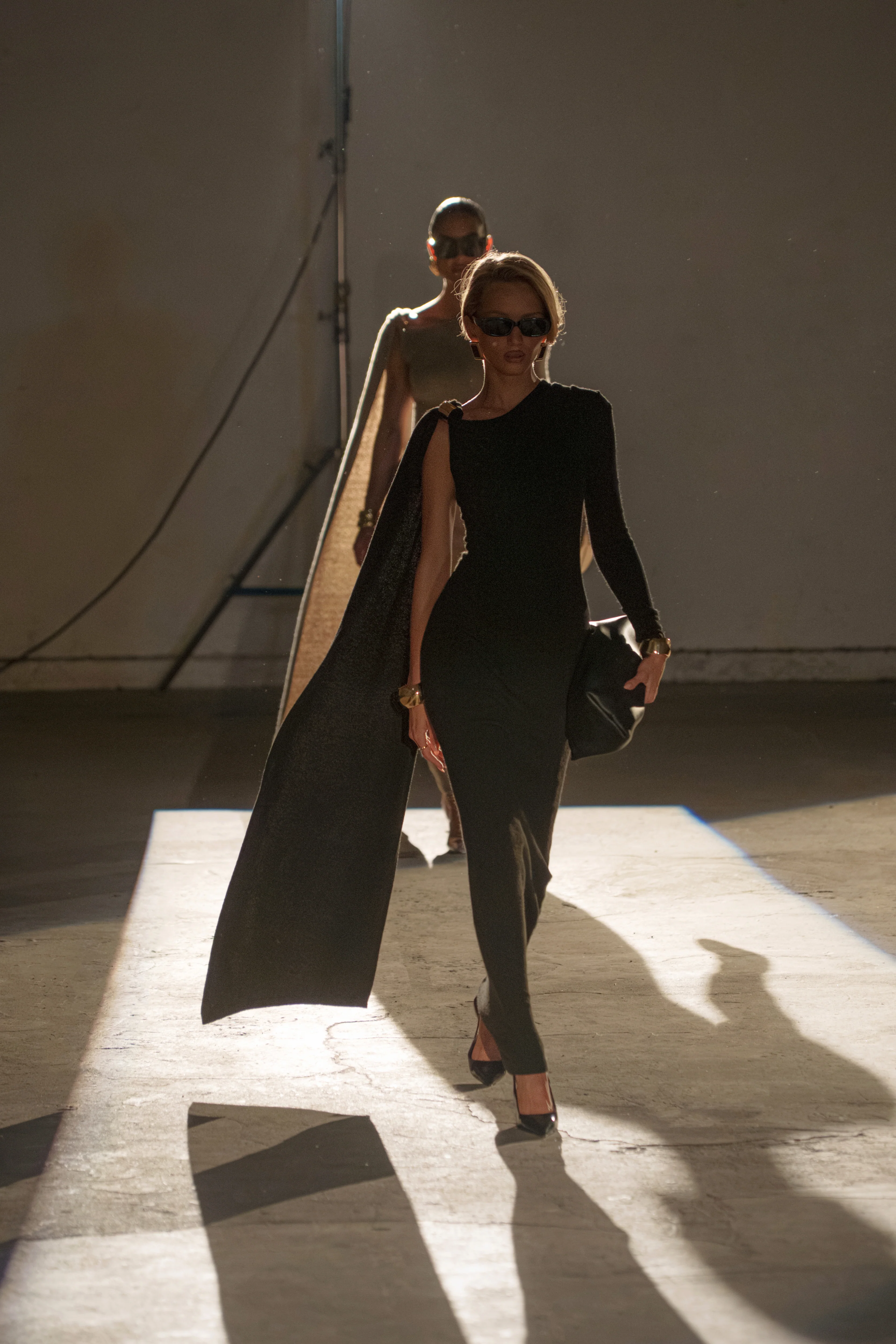 Black Aniza Drape Maxi Dress - Image 2