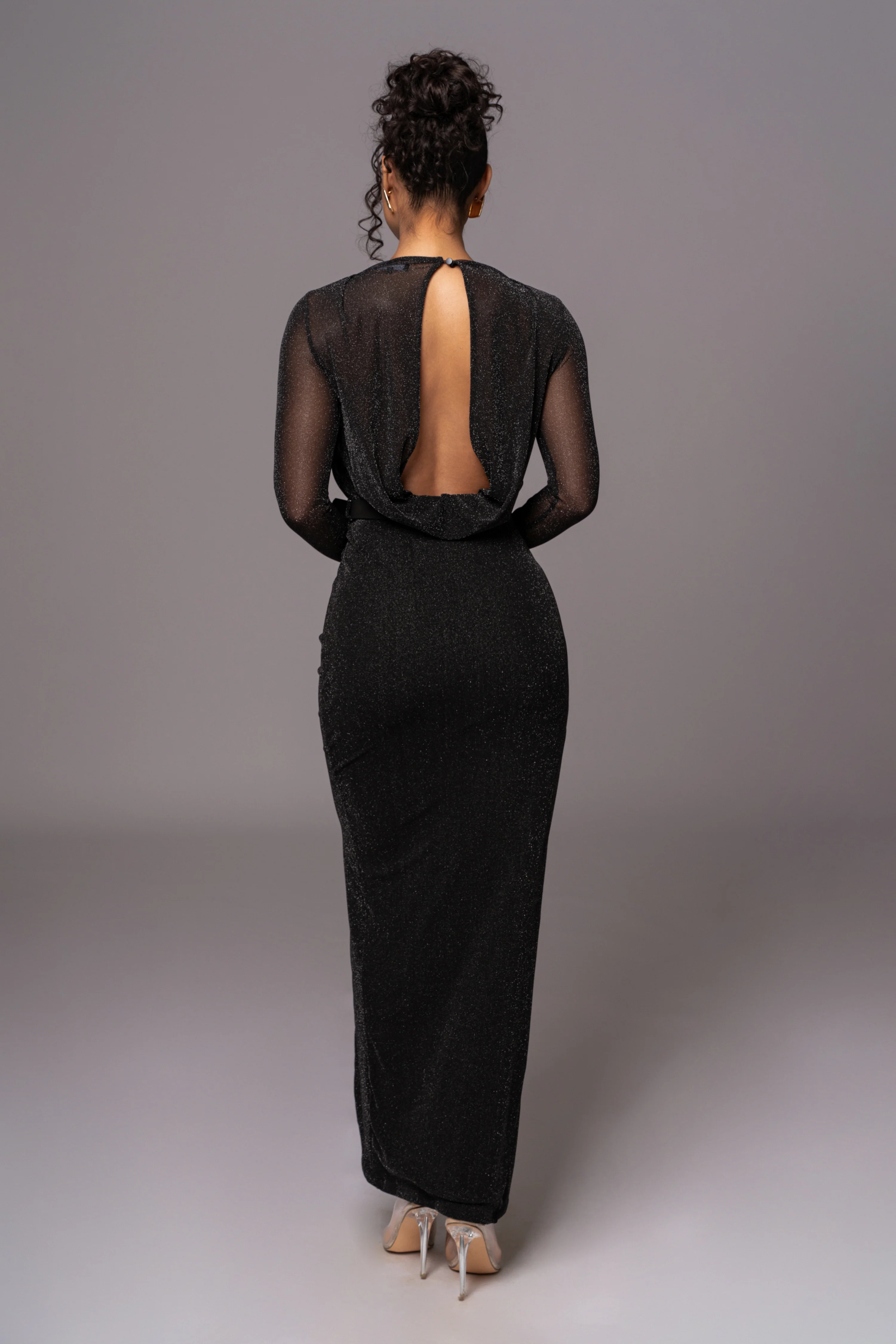Black Araceli Gathered Maxi Dress - Image 3