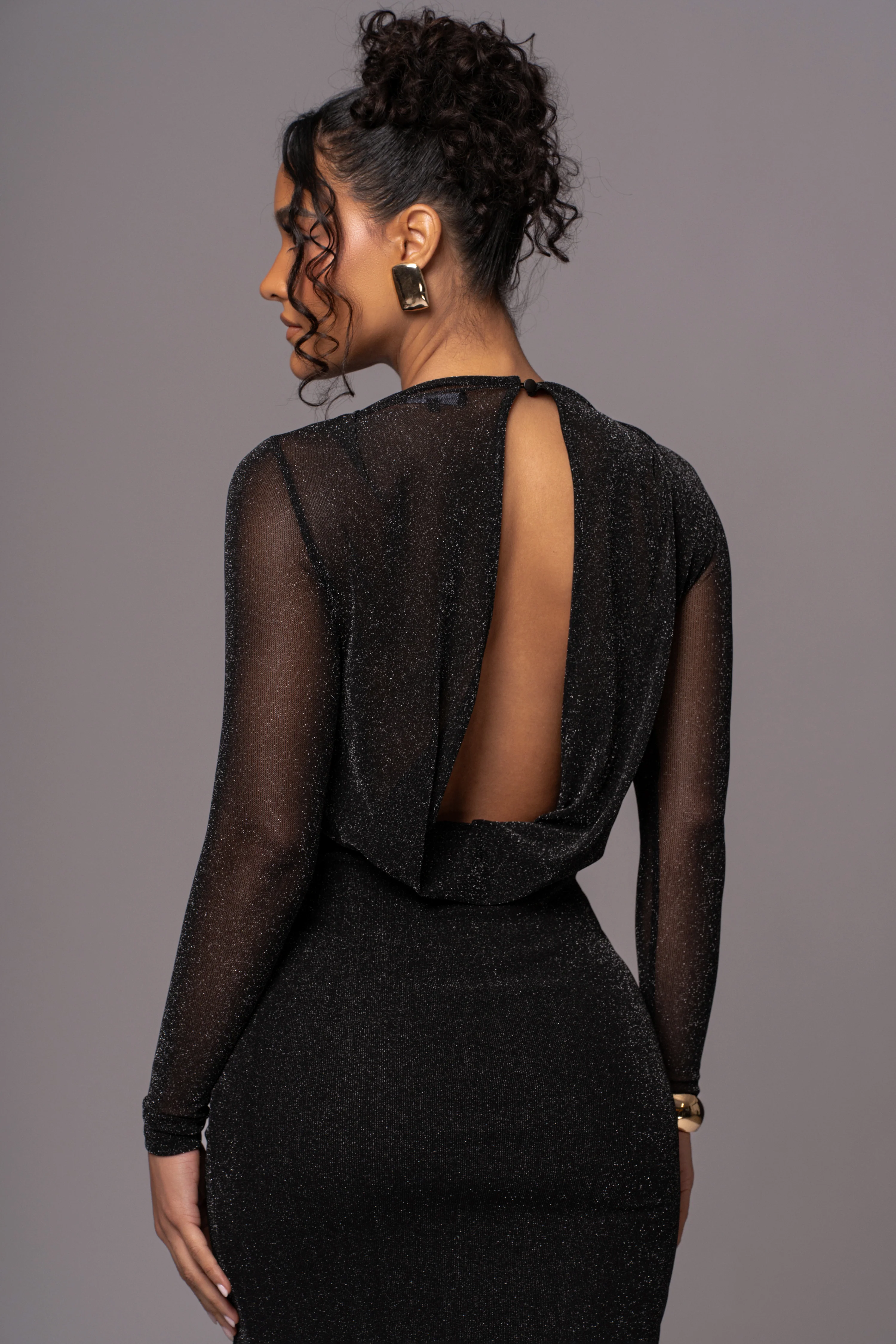 Black Araceli Gathered Maxi Dress - Image 4