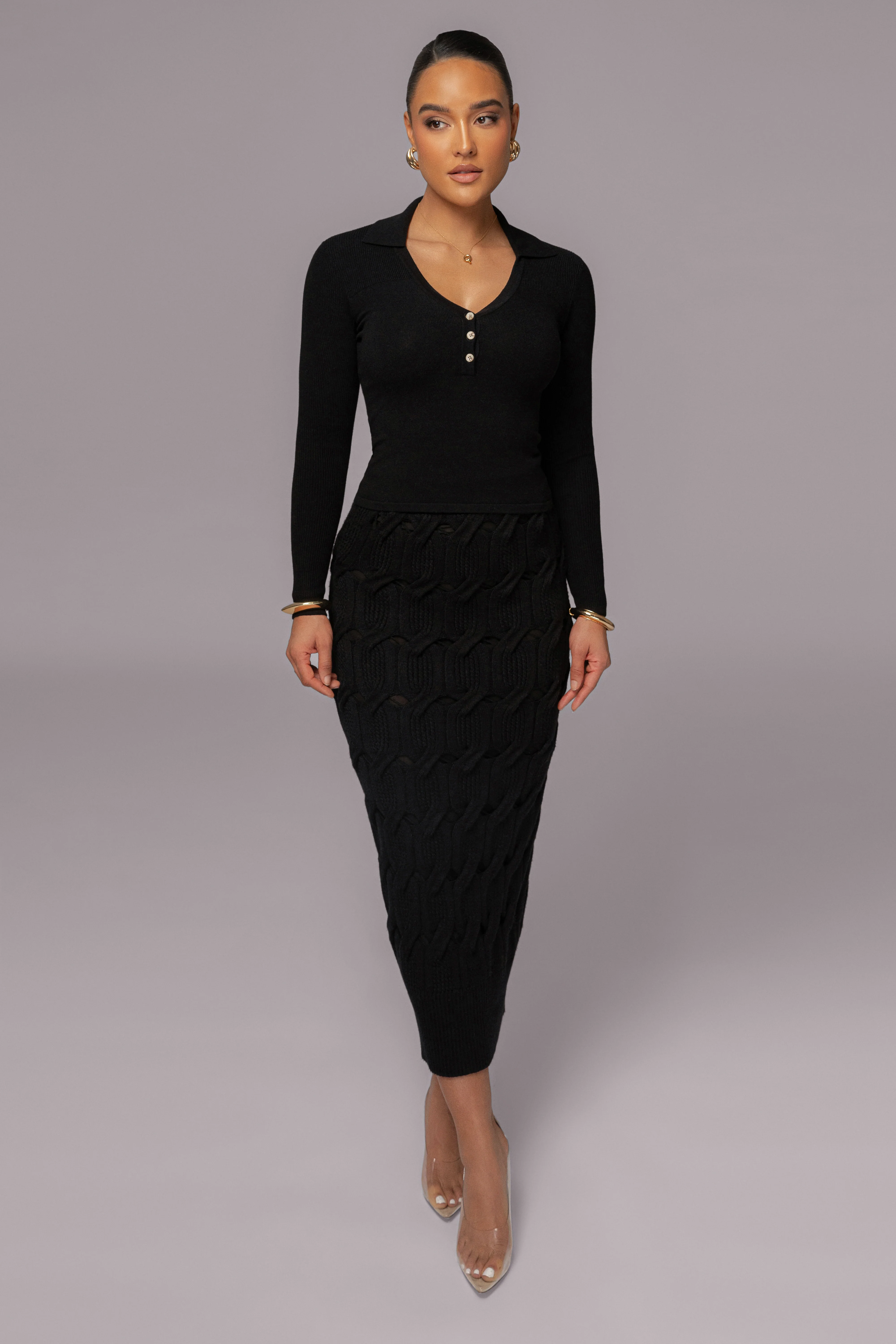Black Ashley Collared Top - Image 6