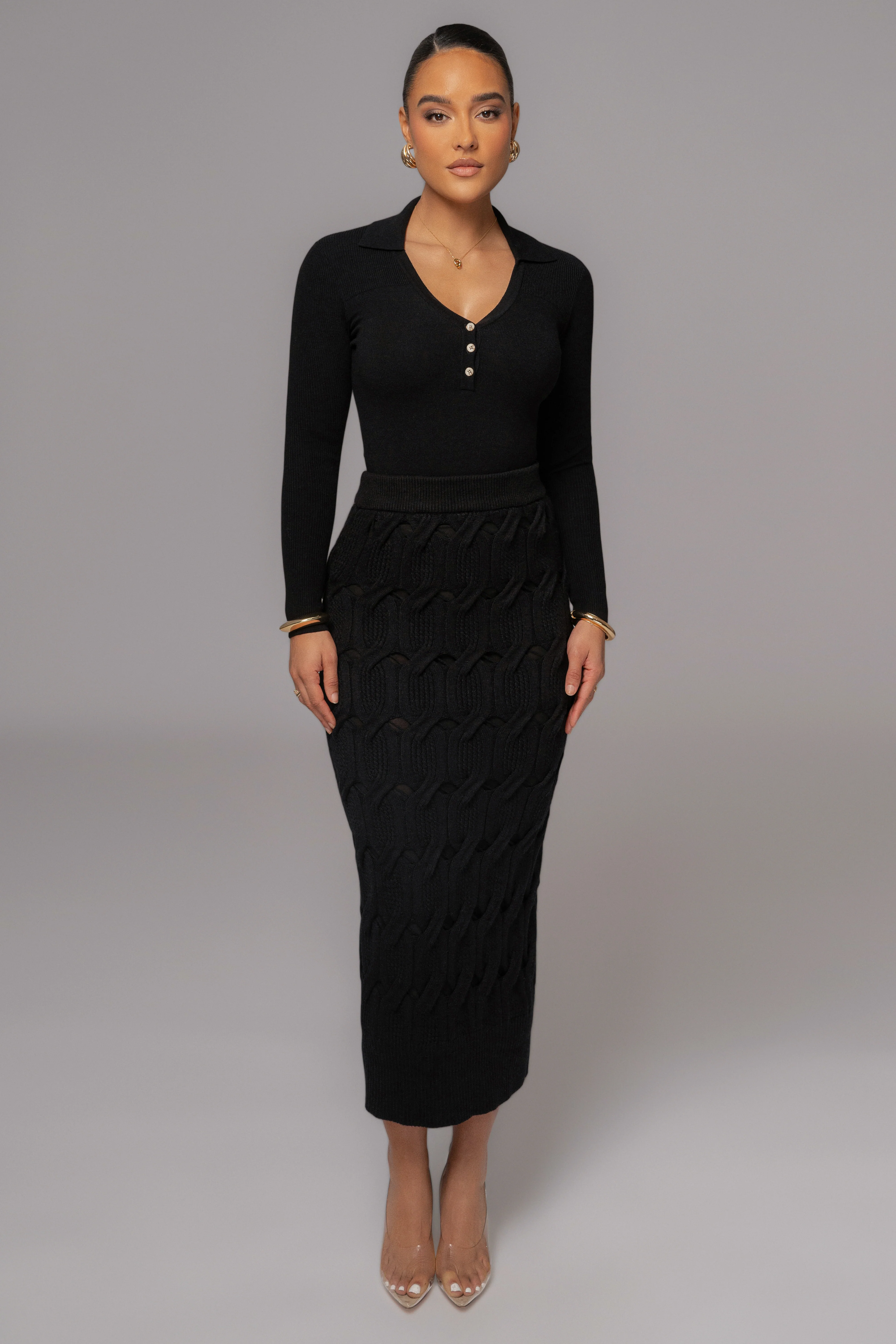 Black Ashley Collared Top - Image 7