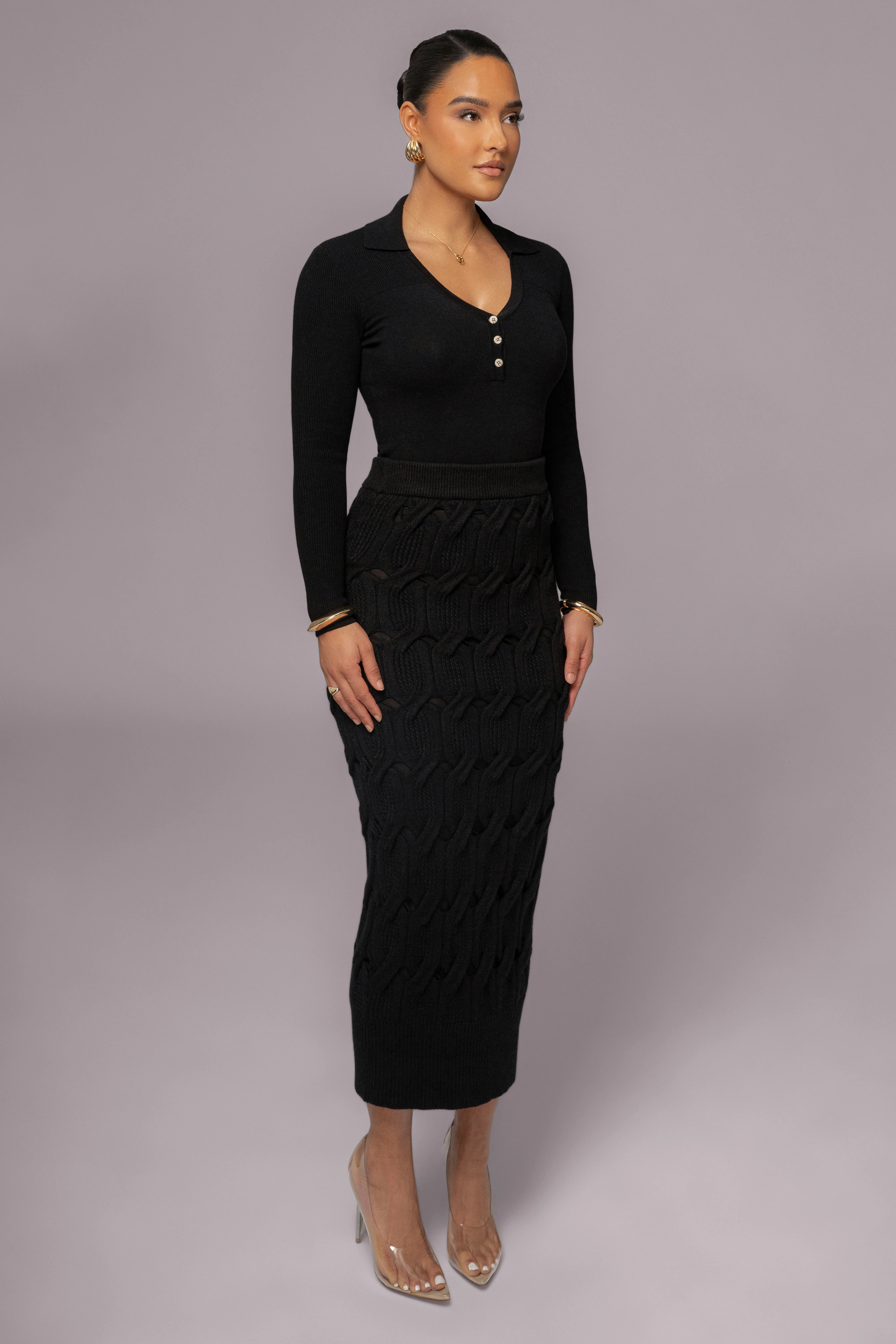 Black Ashley Collared Top - Image 9