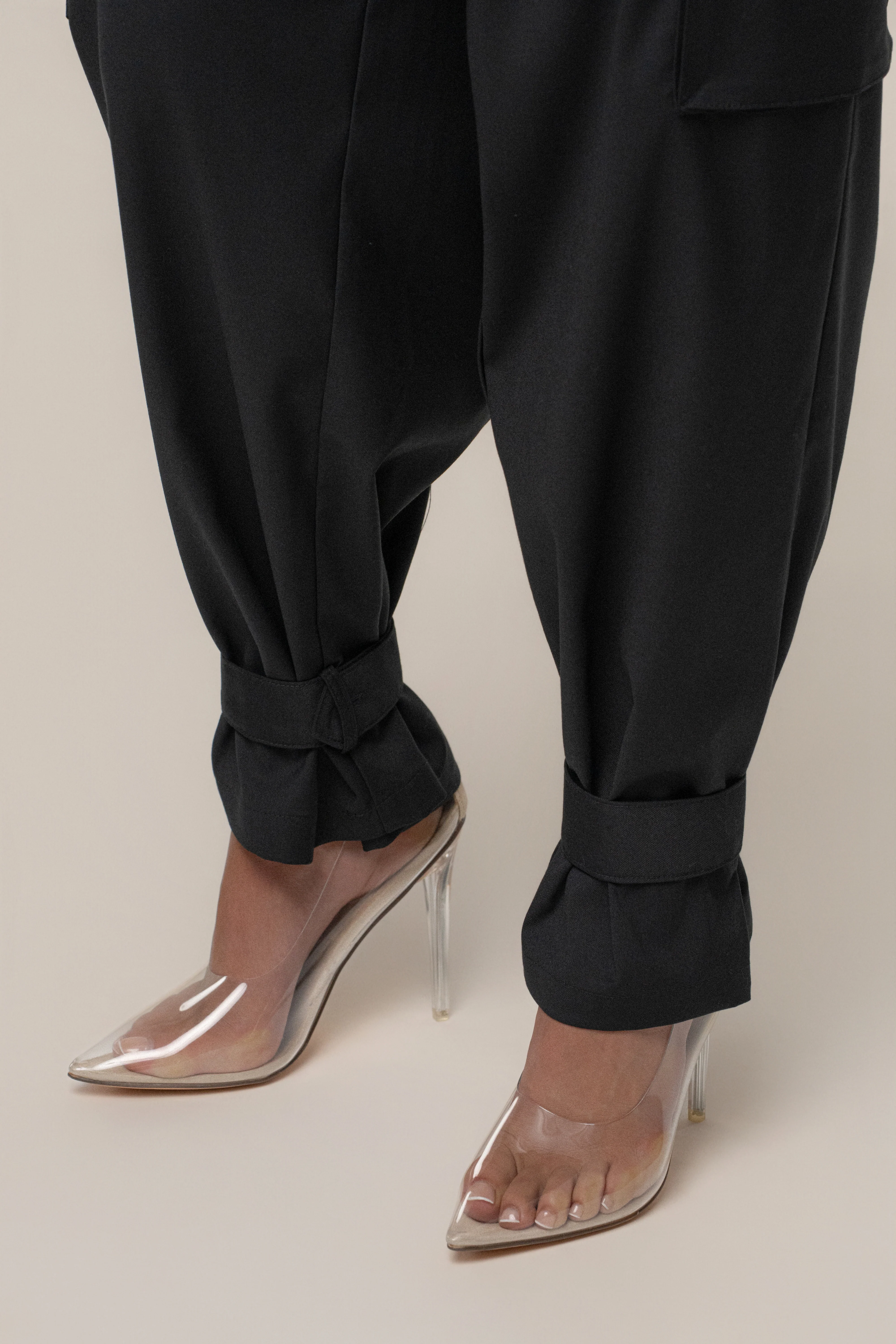 Black Autumn Flow Cargo Pants - Image 4