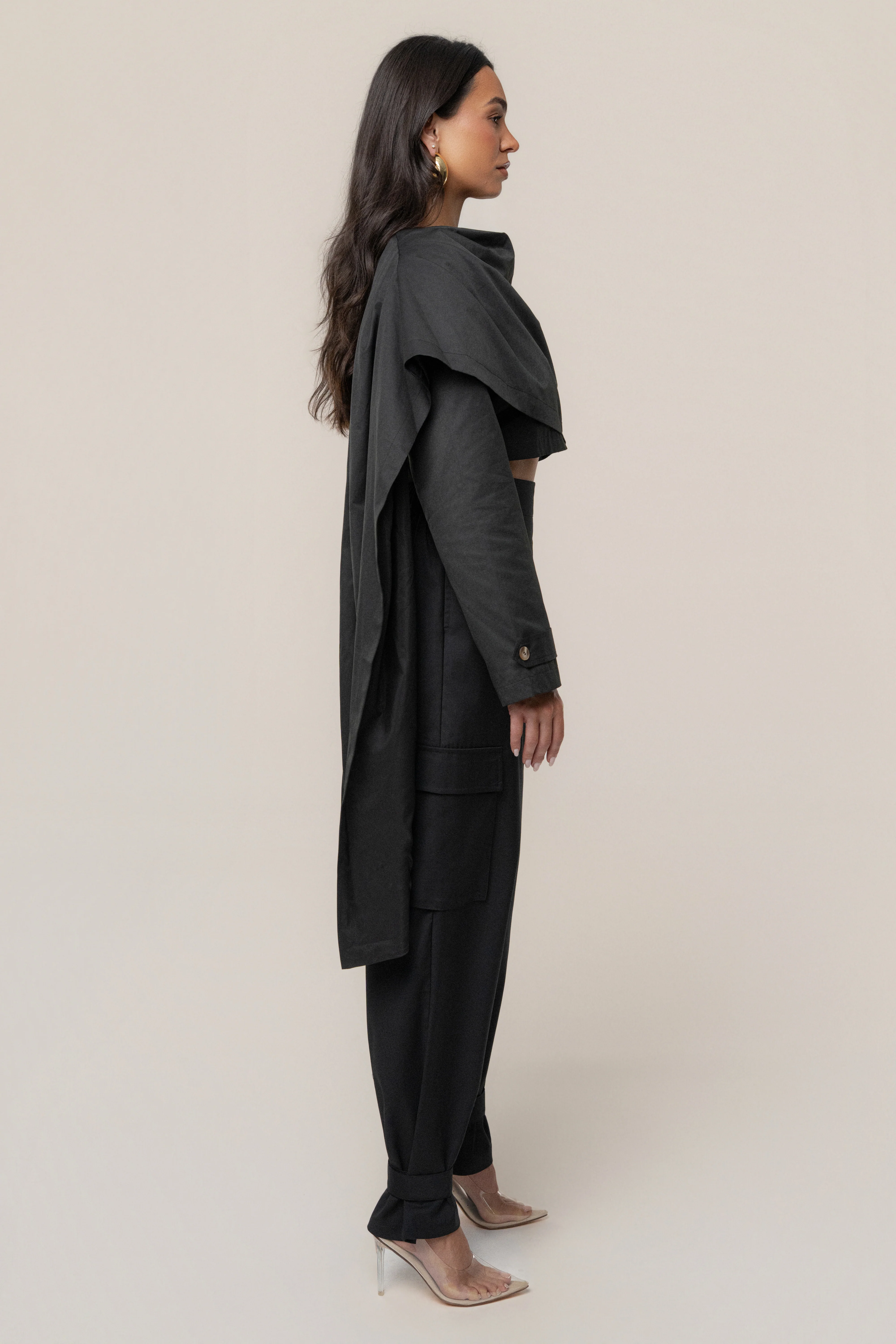Black Autumn Flow Cargo Pants - Image 5