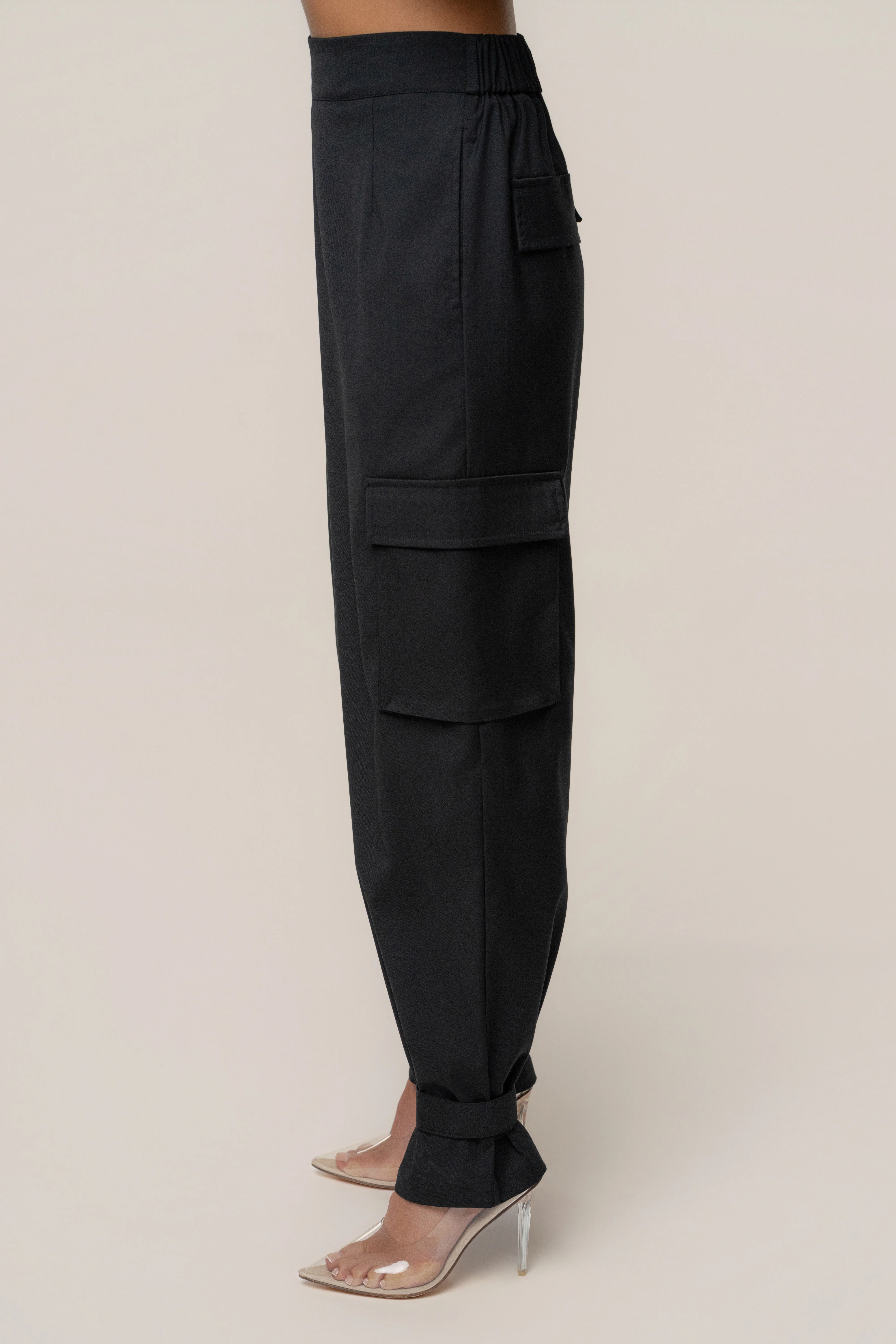 Black Autumn Flow Cargo Pants - Image 6