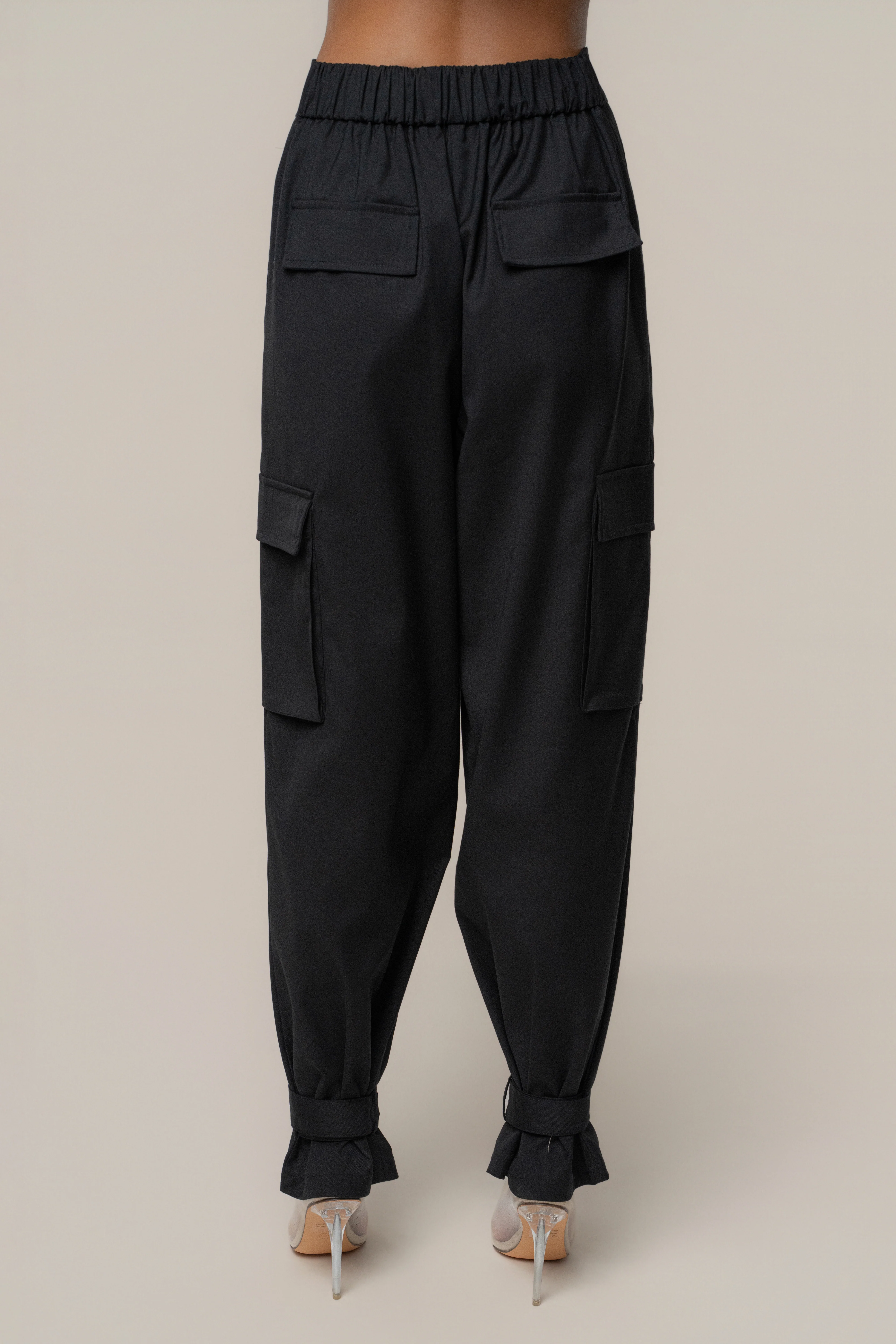 Black Autumn Flow Cargo Pants - Image 8