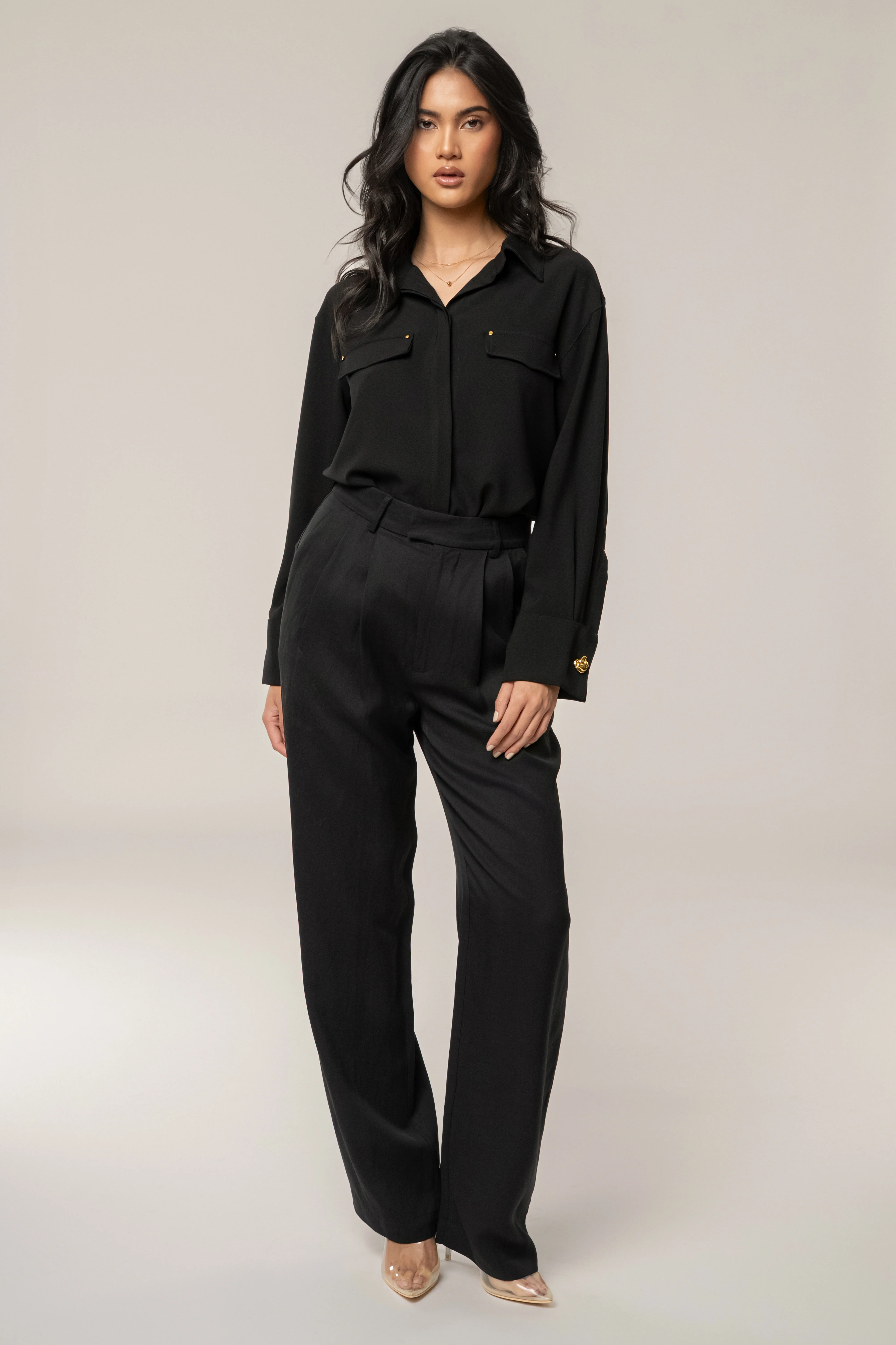 Black Axel Pleated Trouser - Image 2