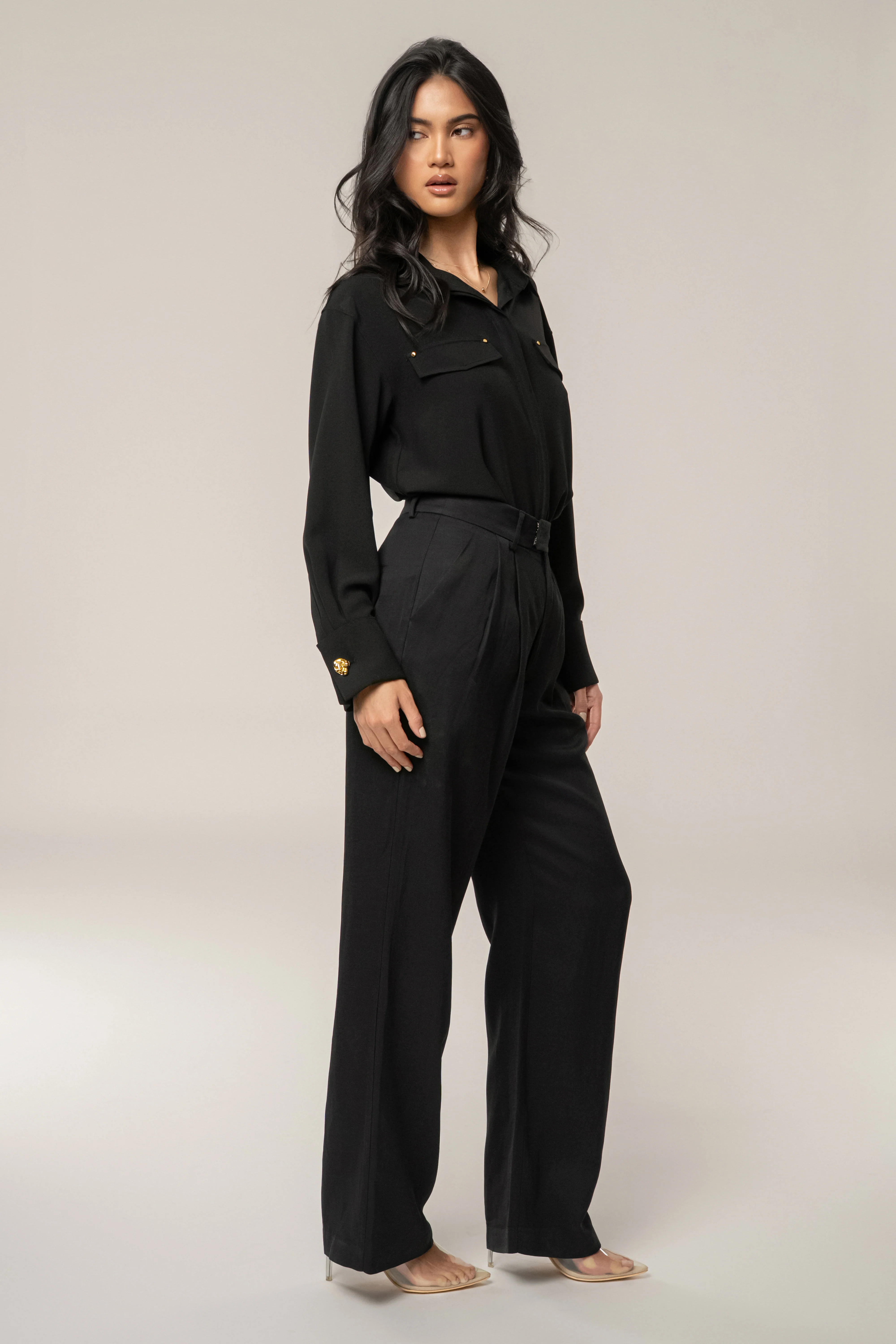 Black Axel Pleated Trouser - Image 3