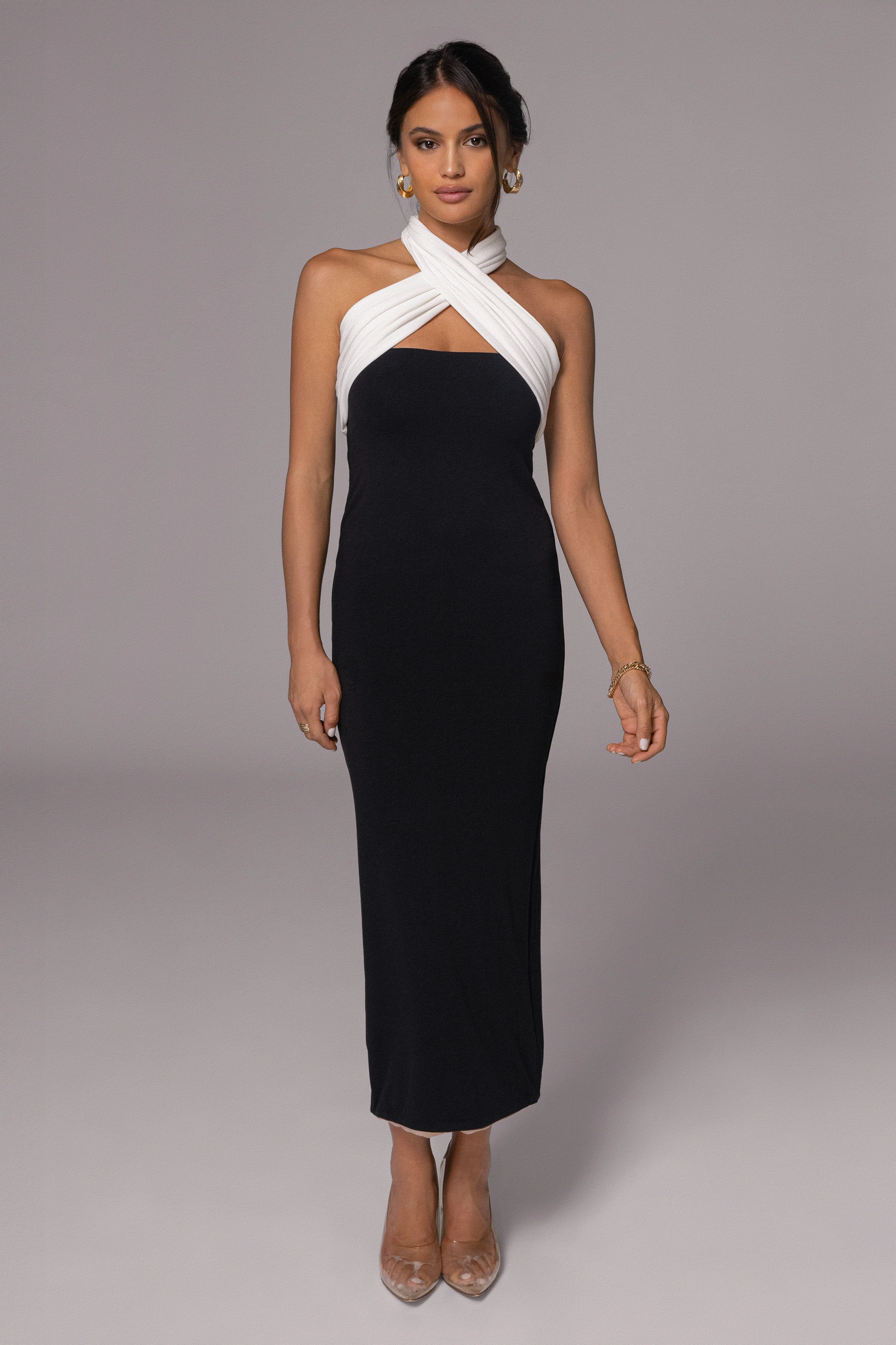 Black/Beige Dominic Reversible Maxi Dress - Image 4