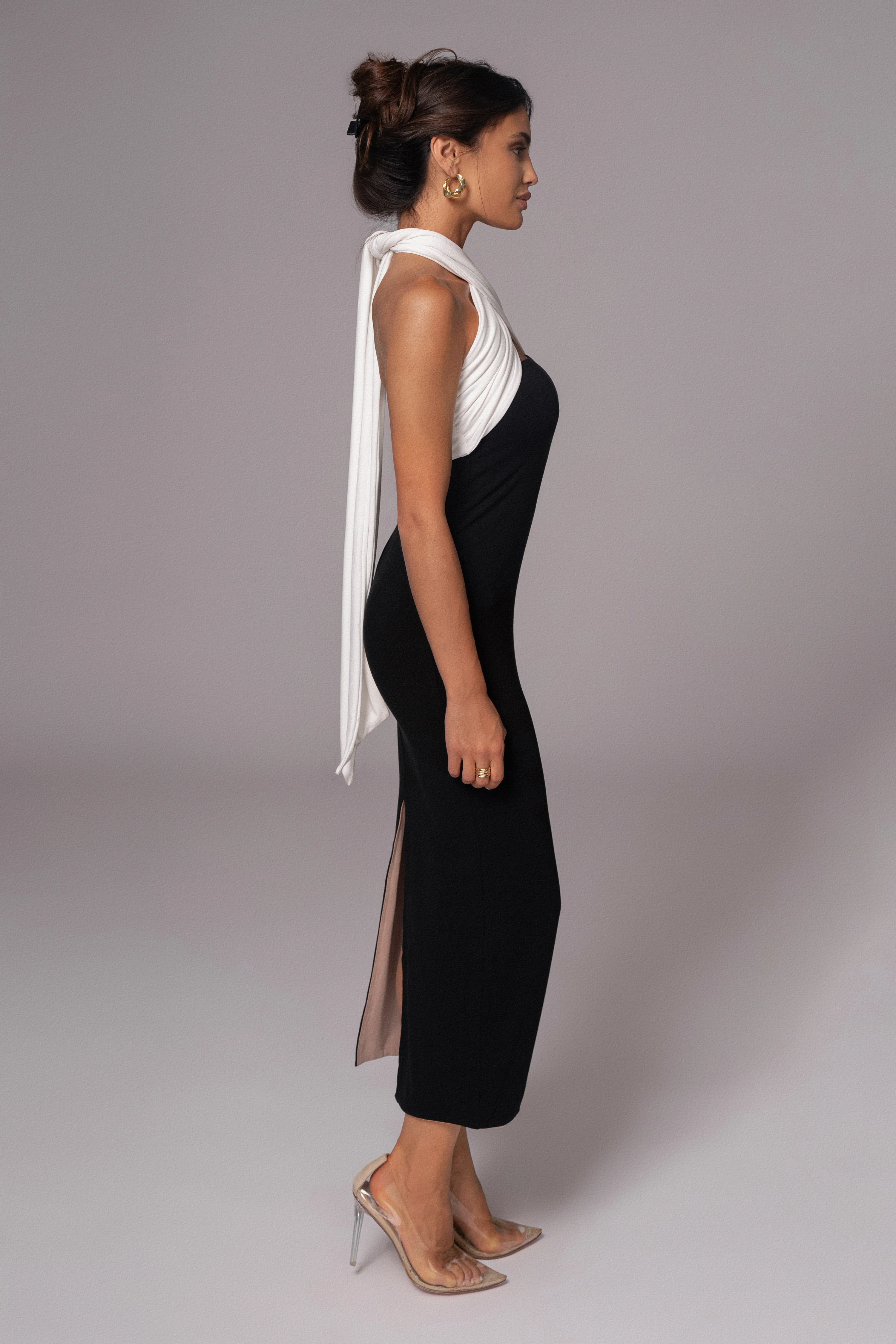 Black/Beige Dominic Reversible Maxi Dress - Image 6
