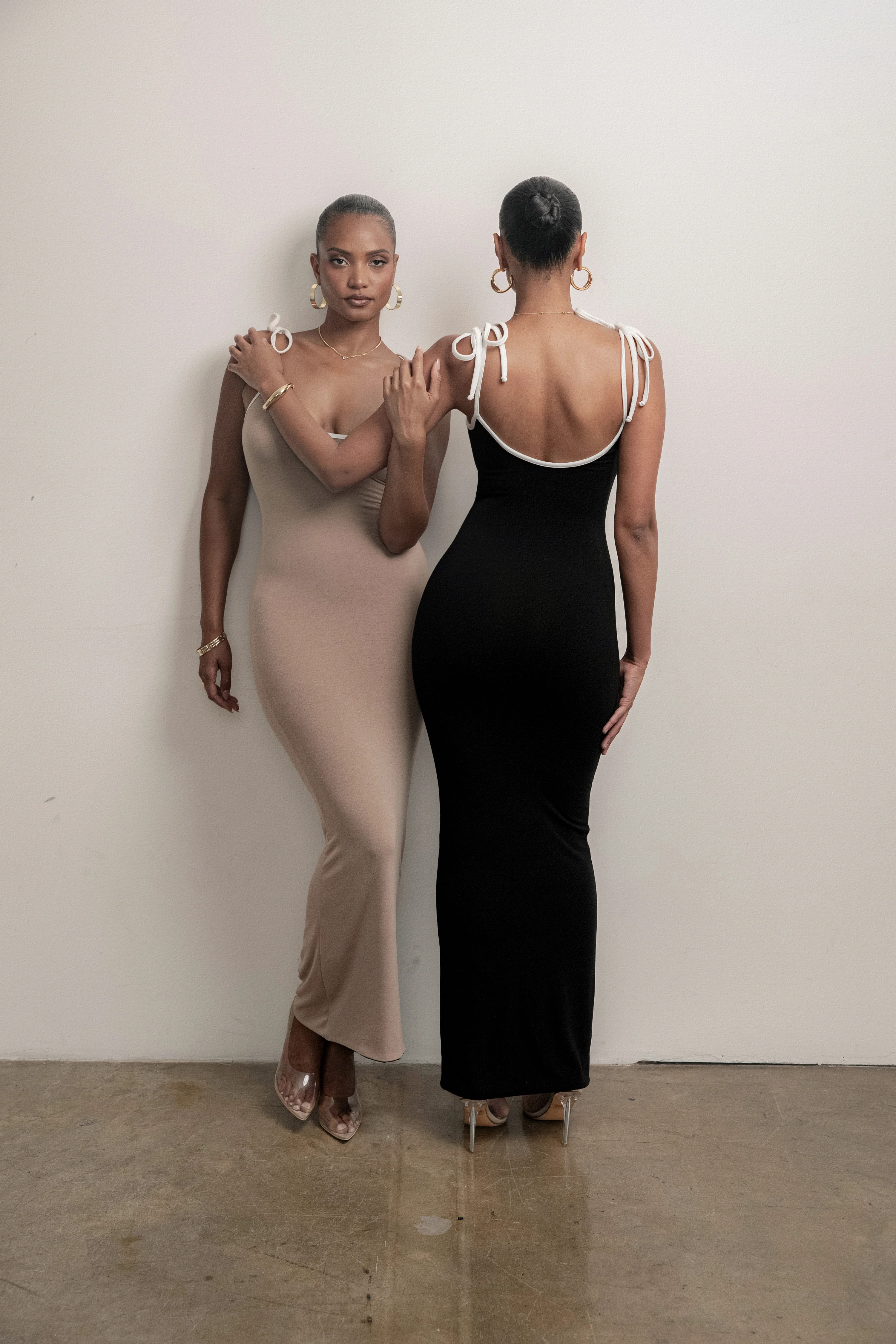 Black/Beige Shawna Reversible Maxi Dress - Image 7