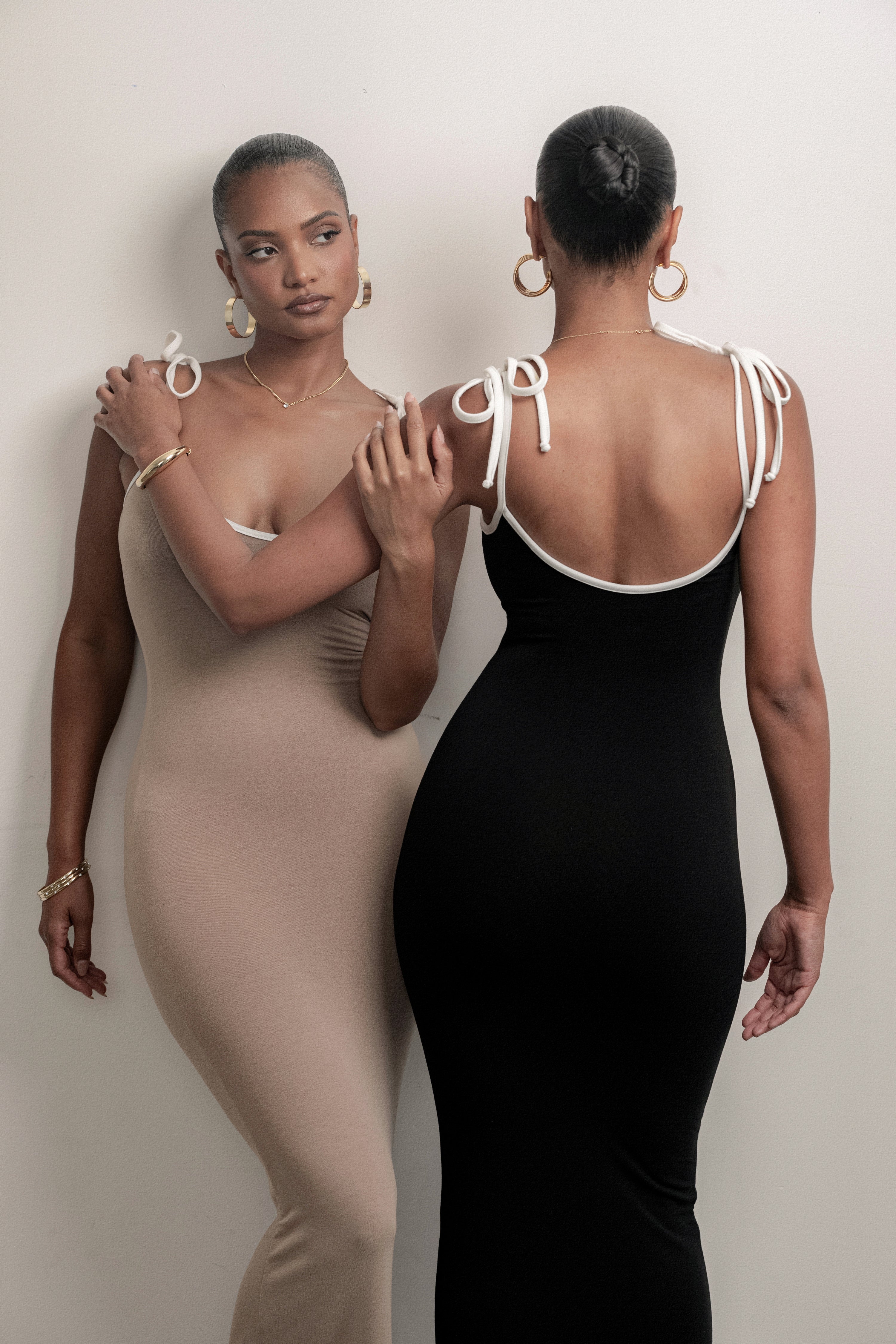 Black/Beige Shawna Reversible Maxi Dress - Image 8