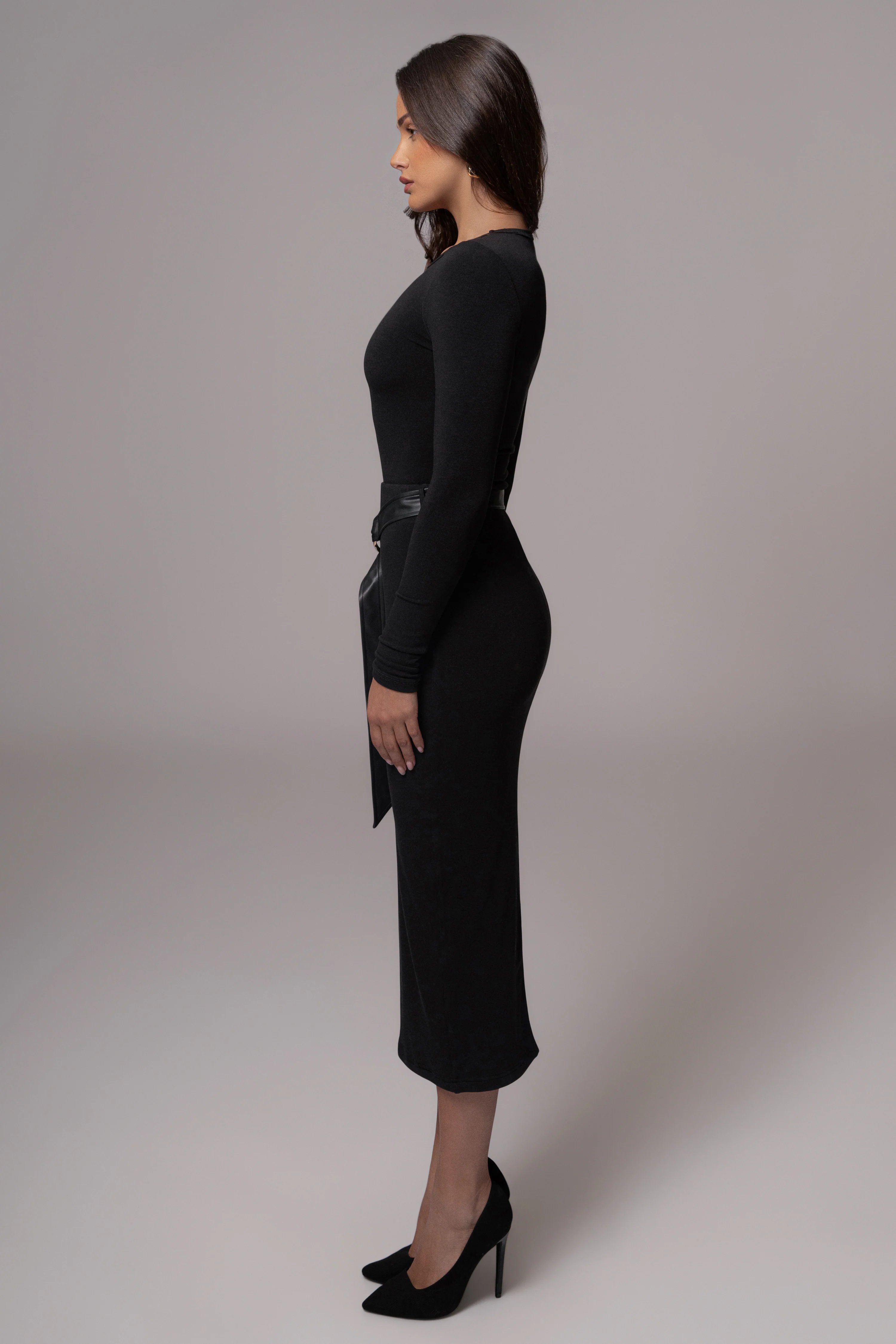 Black Belted Hourglass Skirt - Image 8