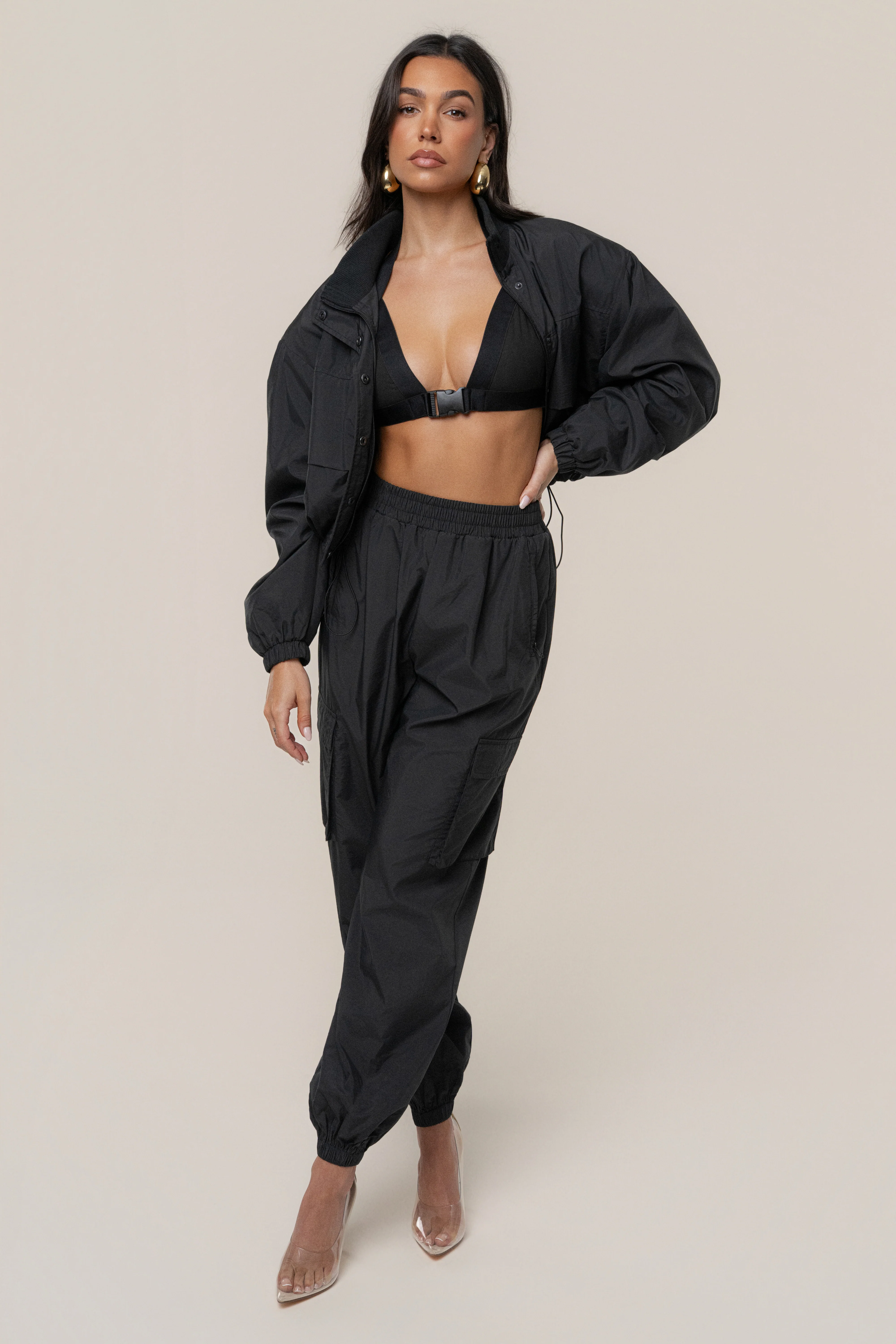 Black Belted Motion Halter Top - Image 2